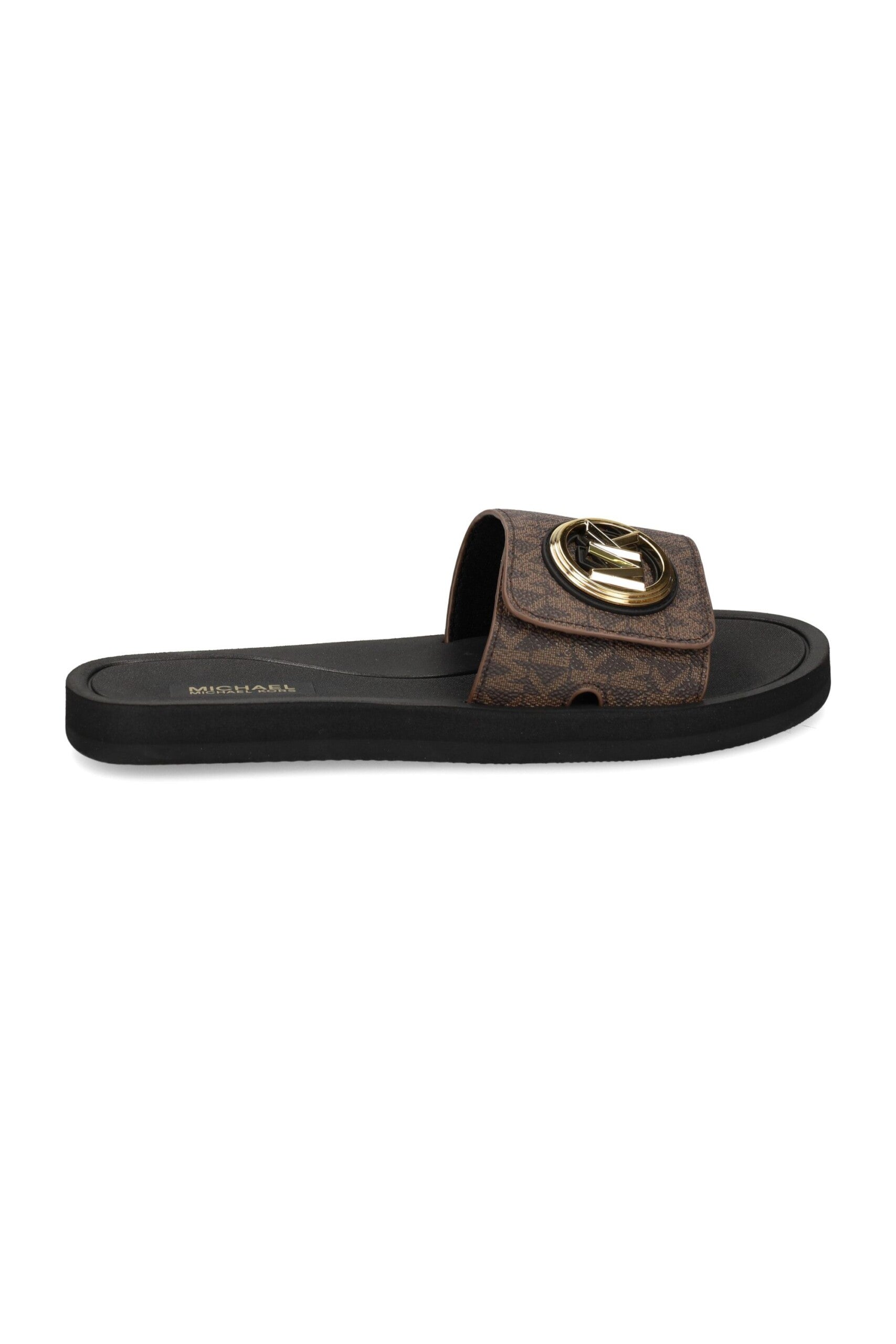 Michael Kors Charm Slide Marrone vista laterale
