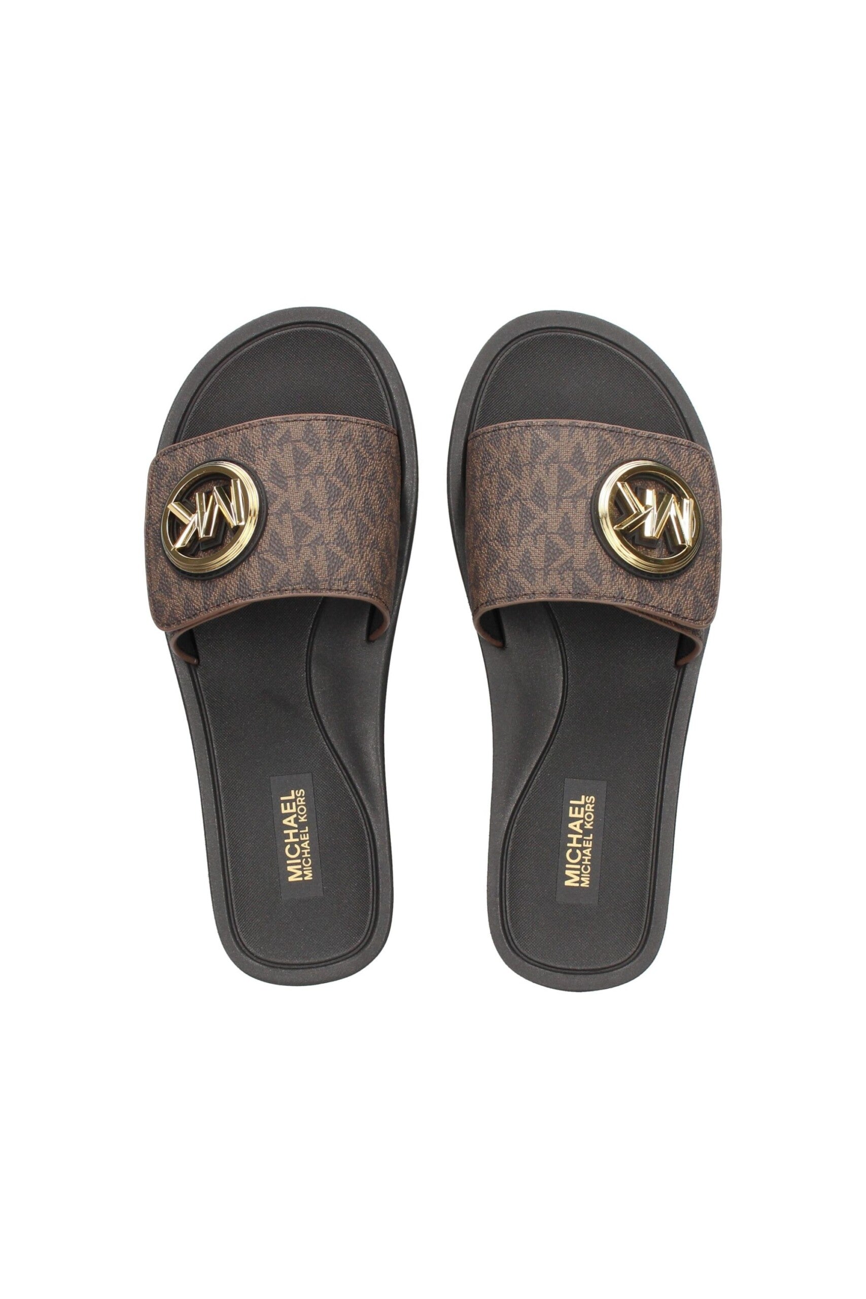 Michael Kors Charm Slide Marrone vista alto