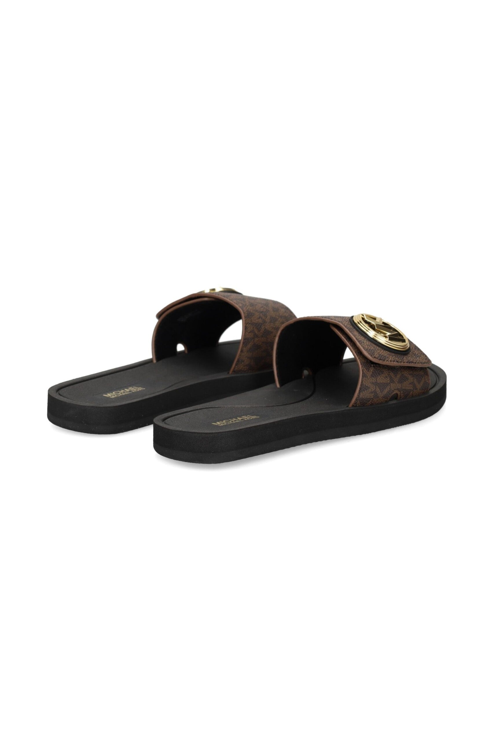 Michael Kors Charm Slide Marrone vista retro