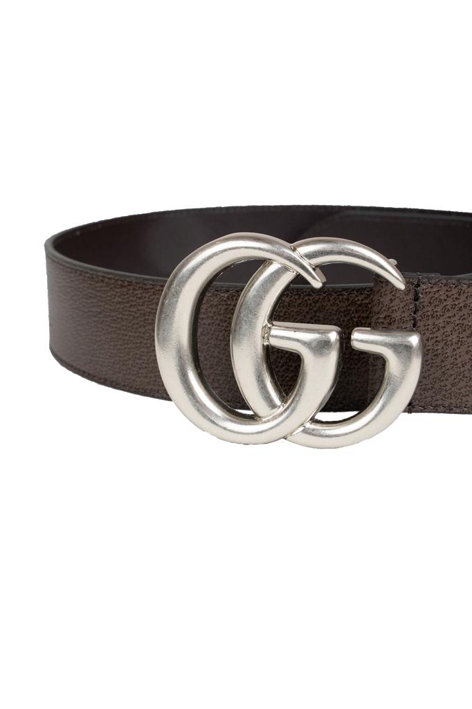 Gucci Cintura In Pelle Con Fibbia Doppia G