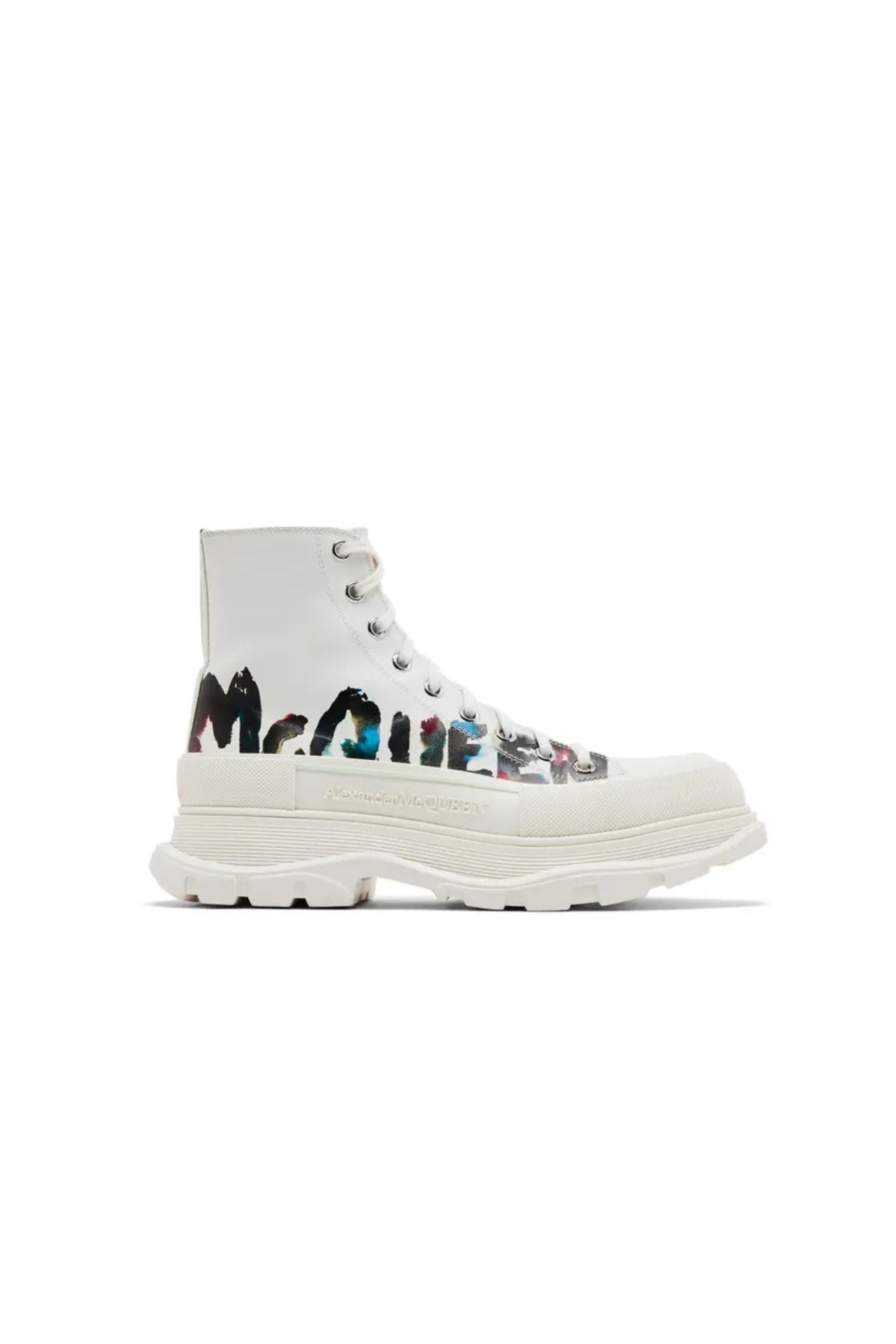 Alexander Mcqueen Stivali in Pelle con Logo vista laterale