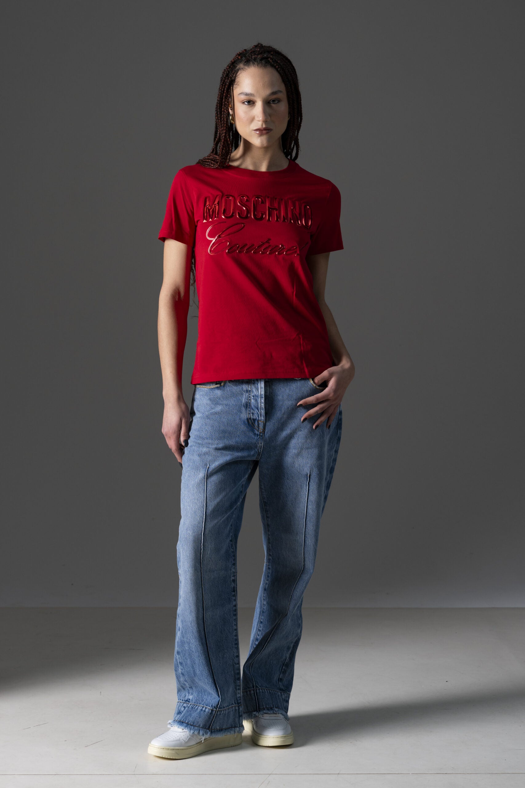 Moschino T-Shirt mit geprägtem Logo