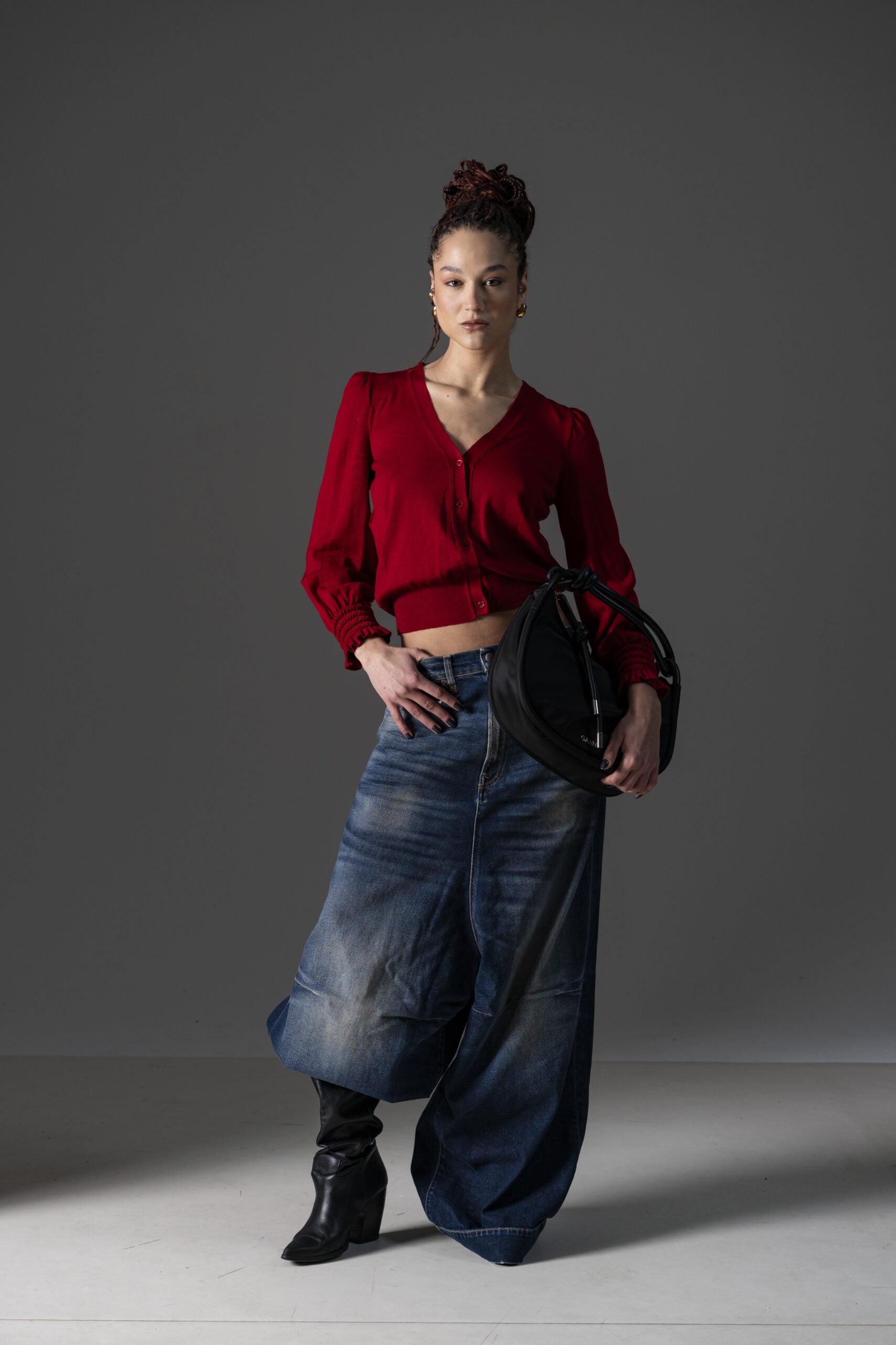 R13 Jesse Jeans mit weitem Bein