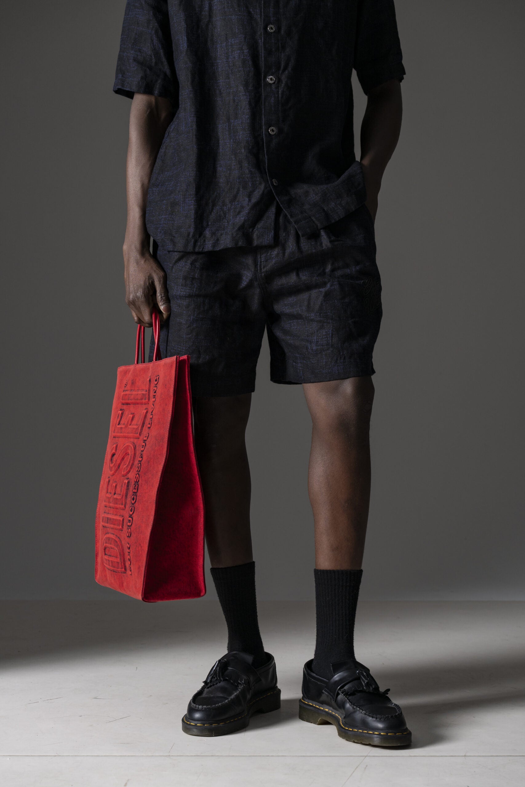 Diesel Borsa Tote in Denim e Pelle-3