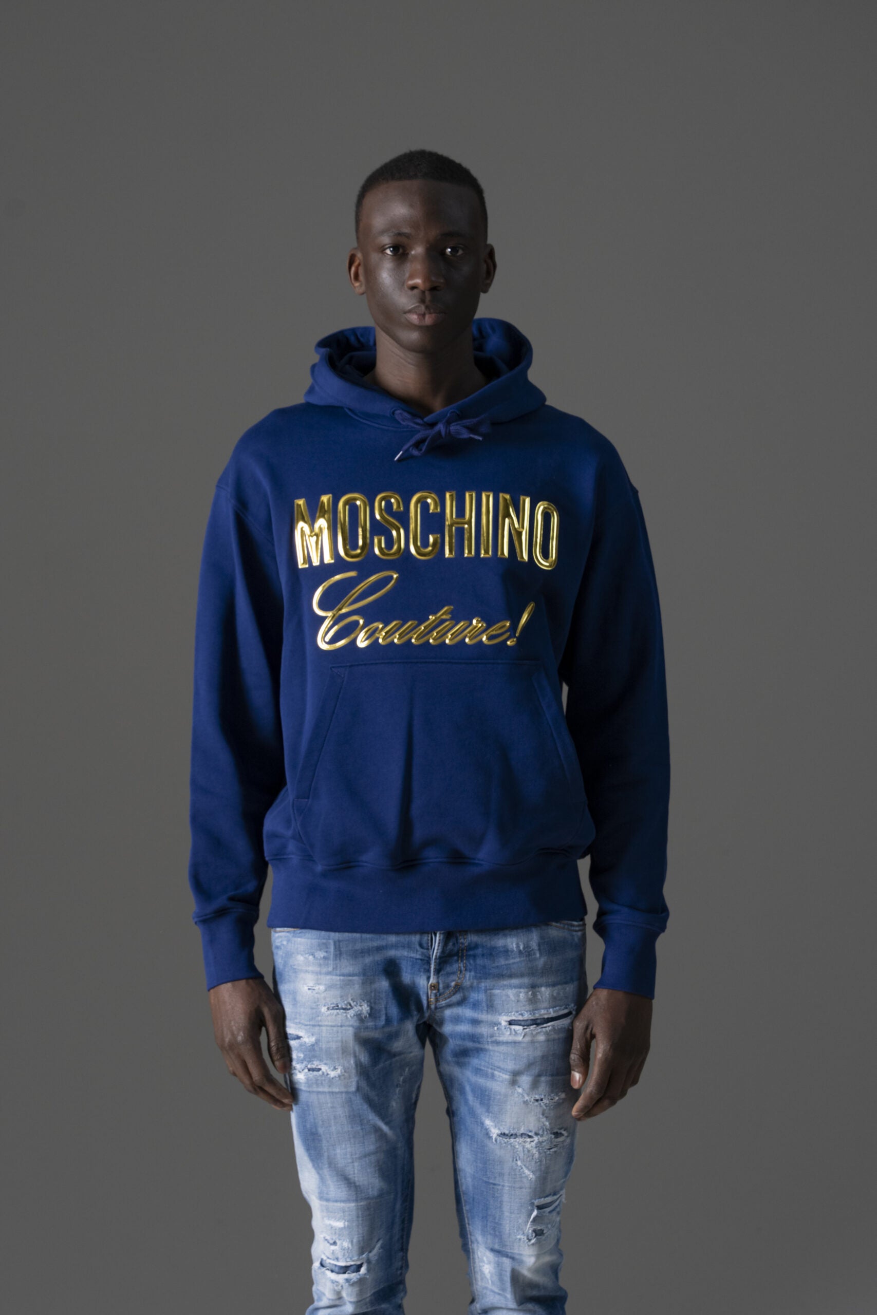 Moschino Hoodie mit metallischem Logo-Print