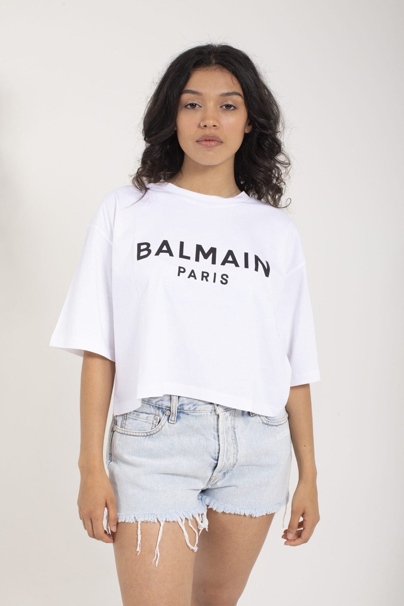 Balmain Paris Cropped T-Shirt mit Logo-2