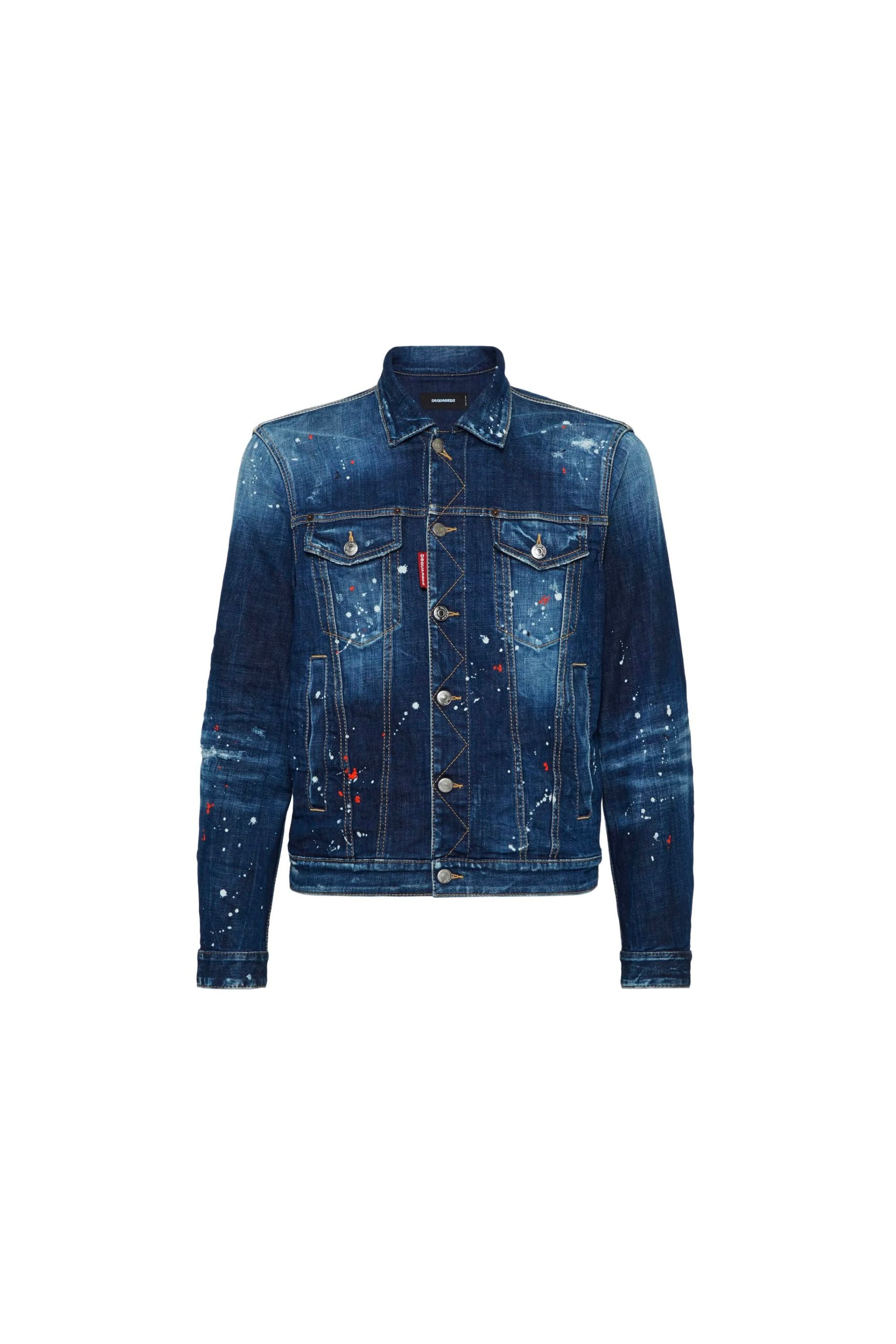 Dsquared2 Giacca Dan In Denim vista frontale