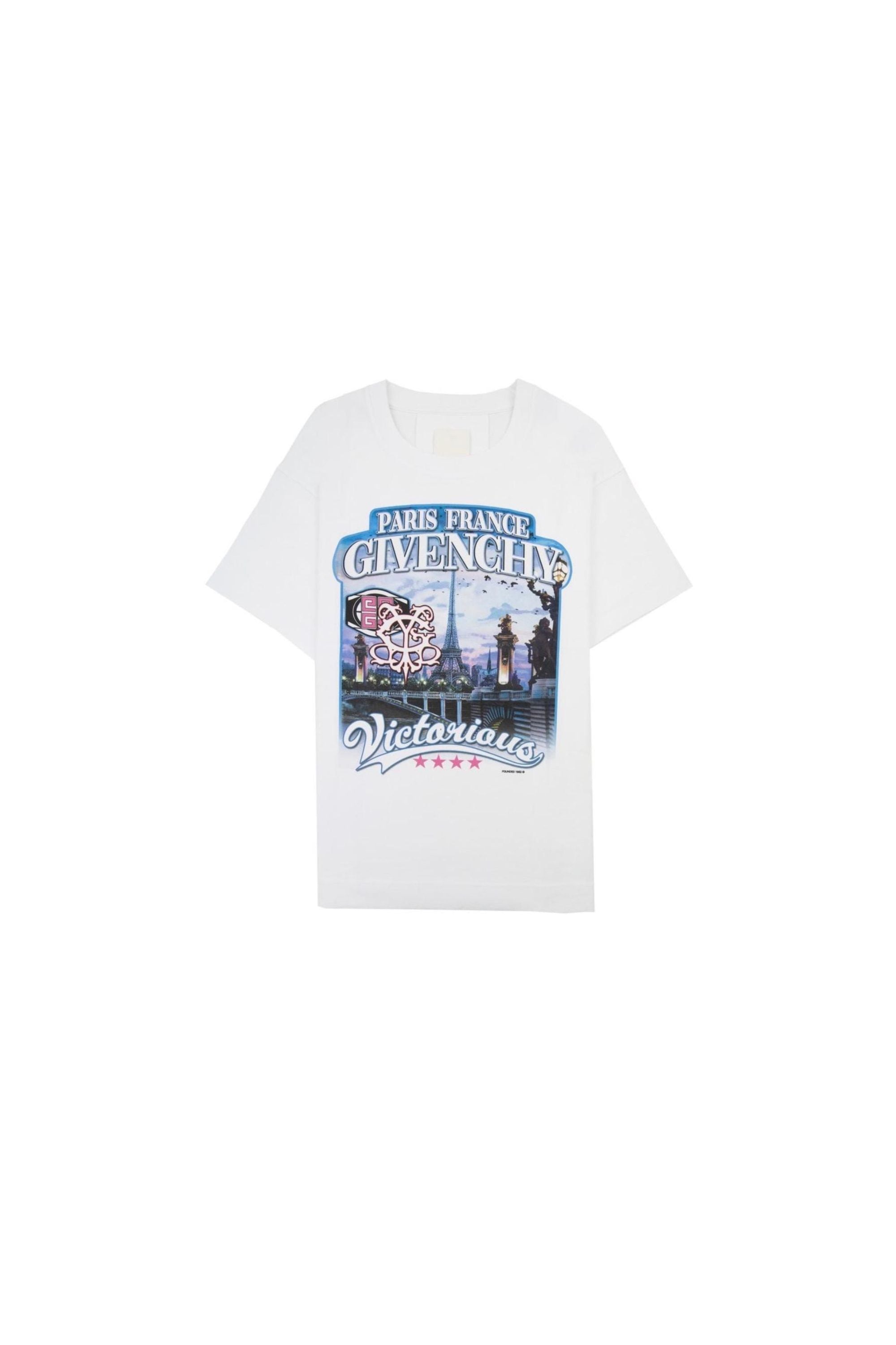 Givenchy T shirt Oversize con Stampa World Tour vista frontale