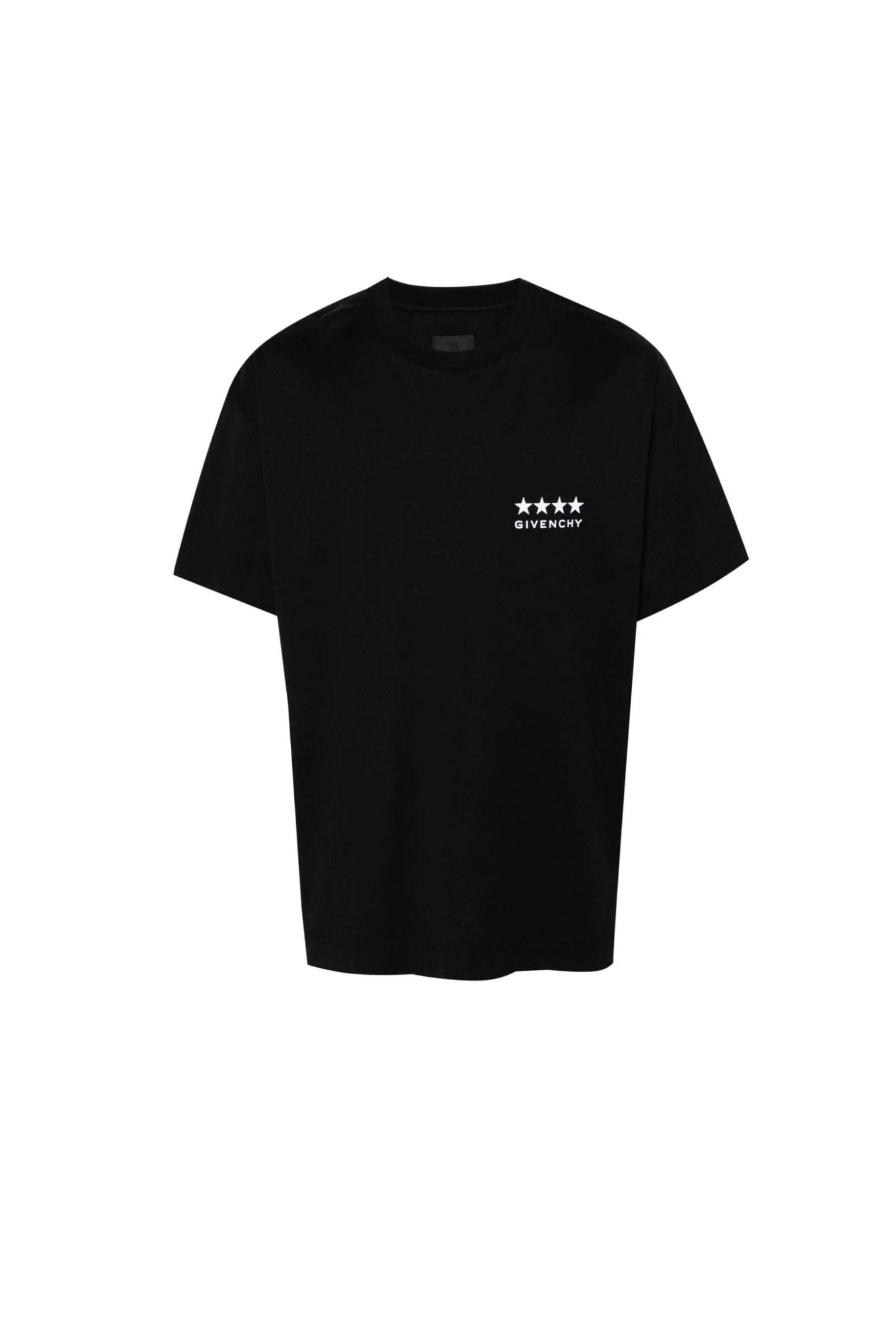 Givenchy T shirt con logo 4G nera vista frontale