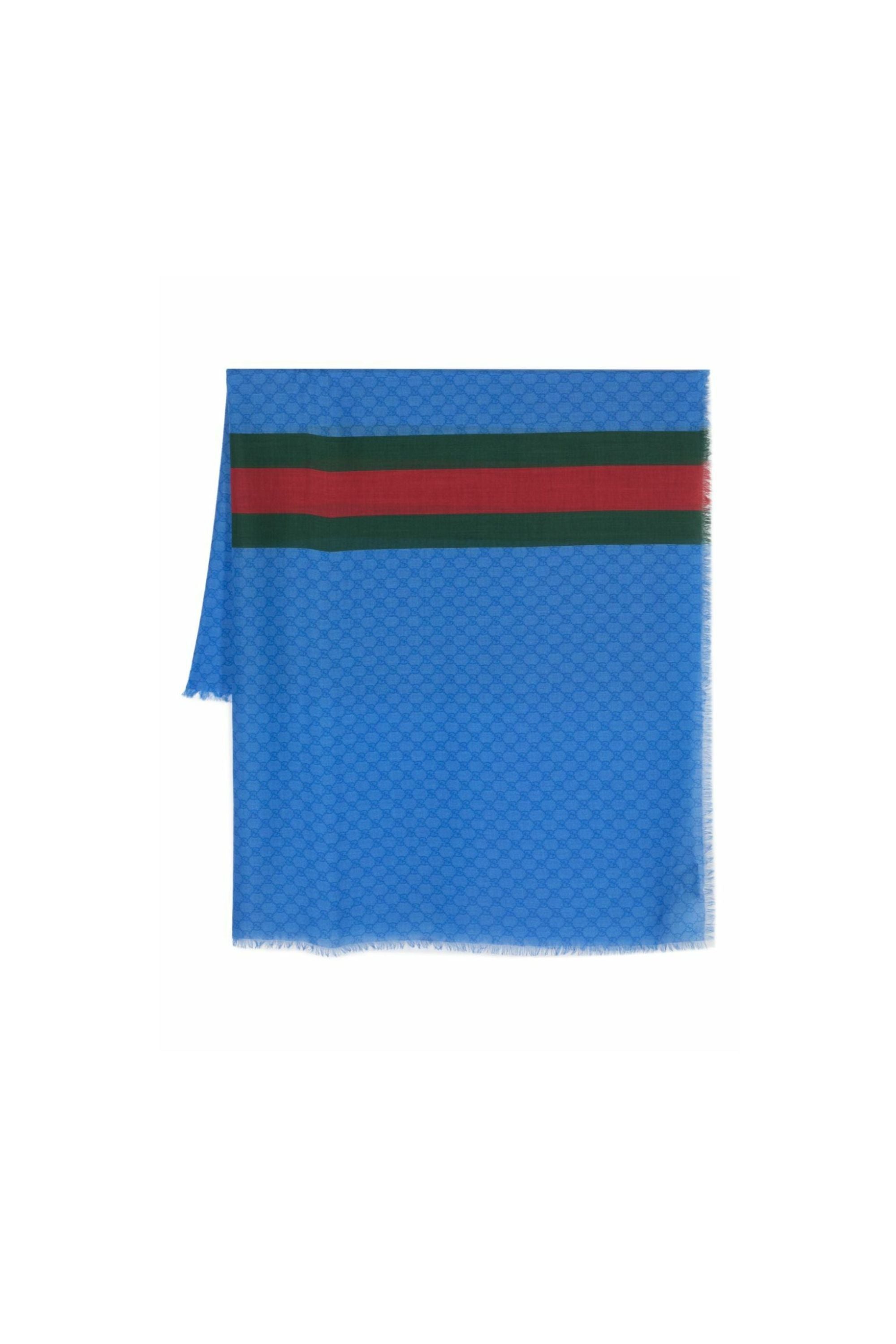 Gucci Sciarpa in Lana GG blu vista frontale