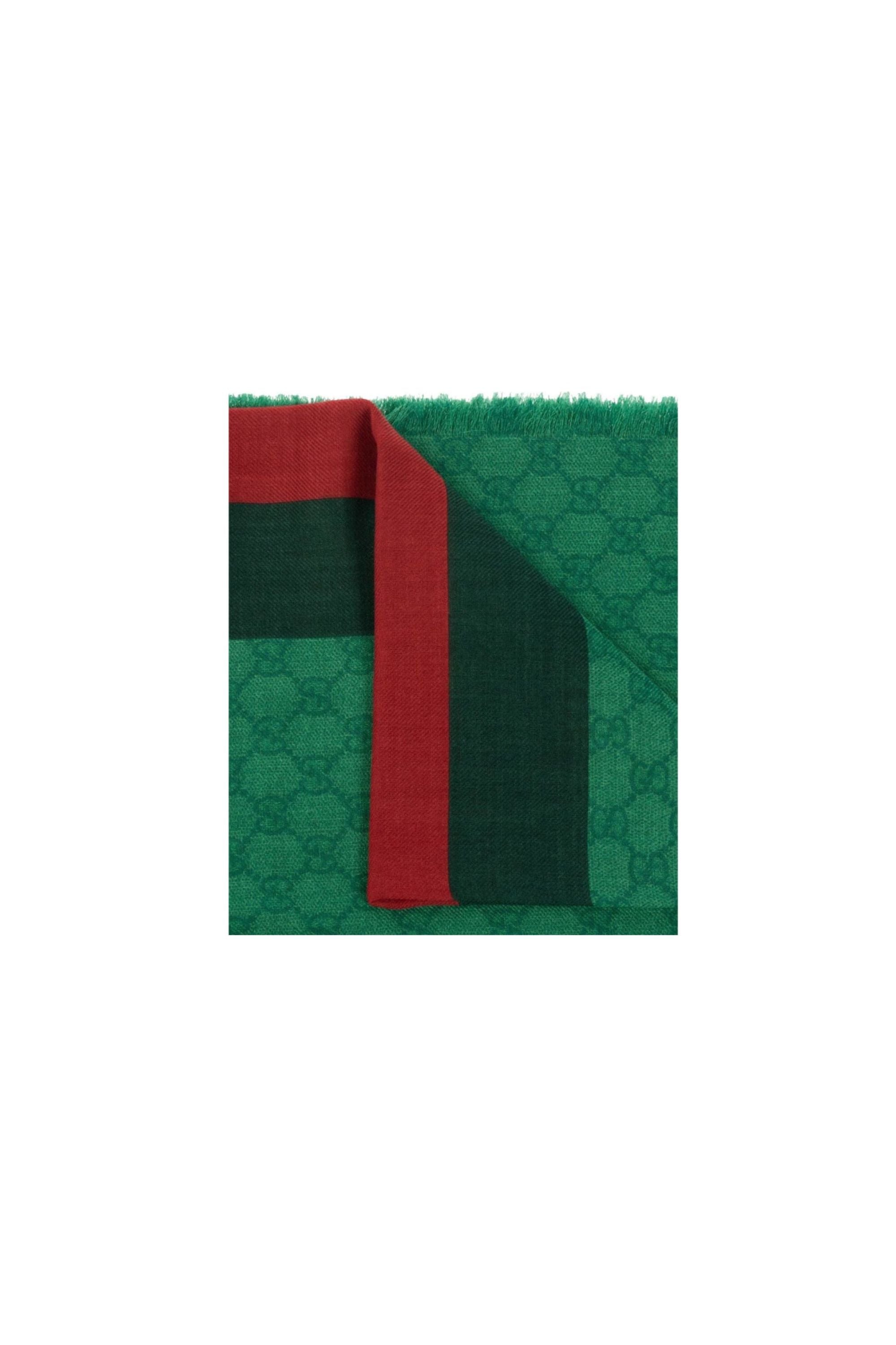 Gucci Sciarpa in Lana GG verde vista frontale
