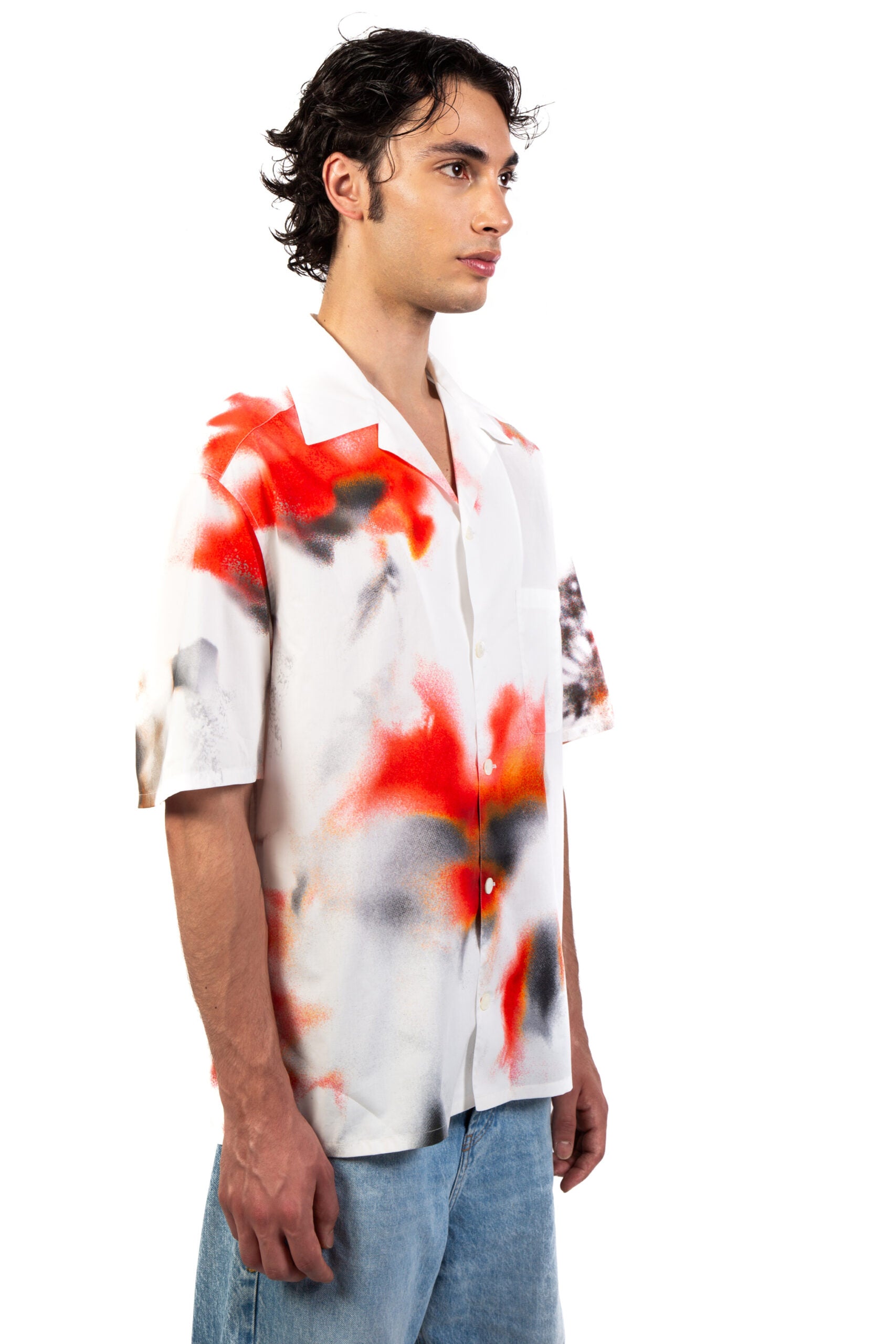 Alexander Mcqueen Camicia Obscured Flower con stampa-3