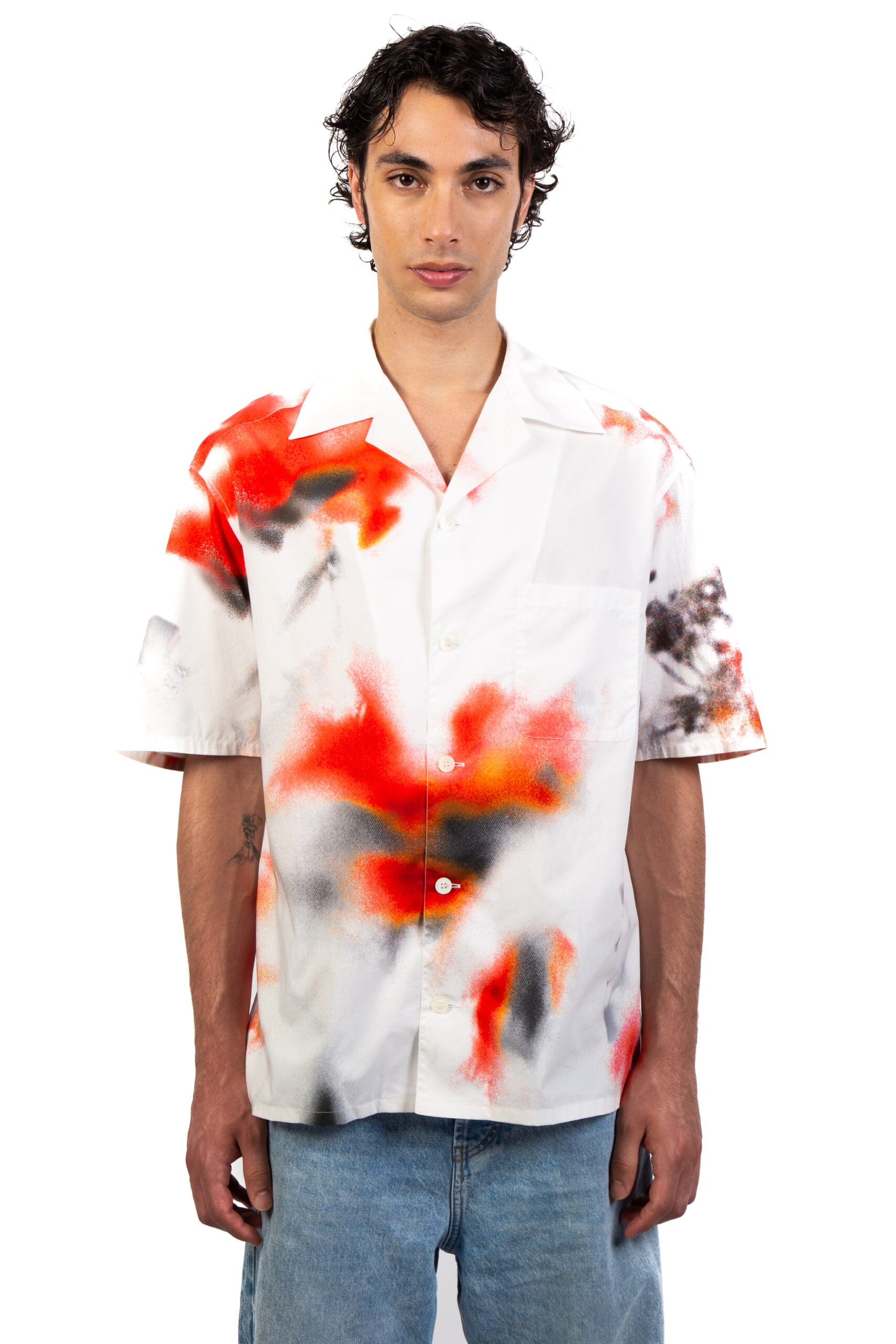 Alexander Mcqueen Camicia Obscured Flower con stampa-2
