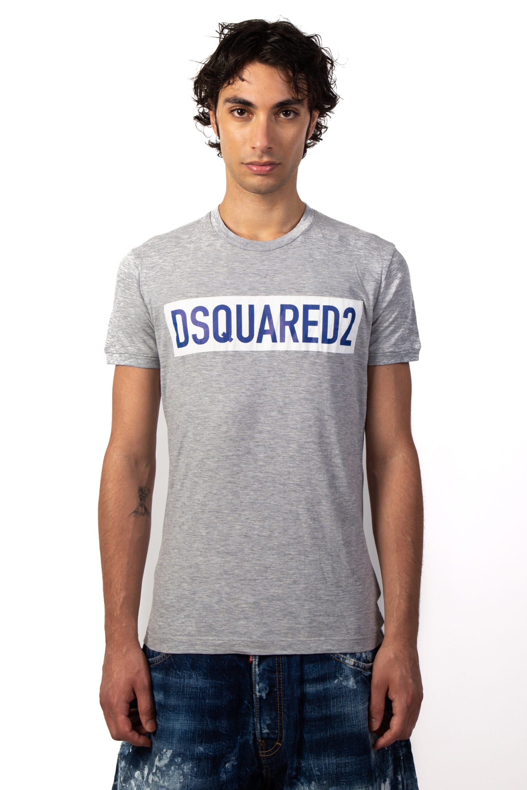 Dsquared2 T Shirt Grigia Con Logo-2