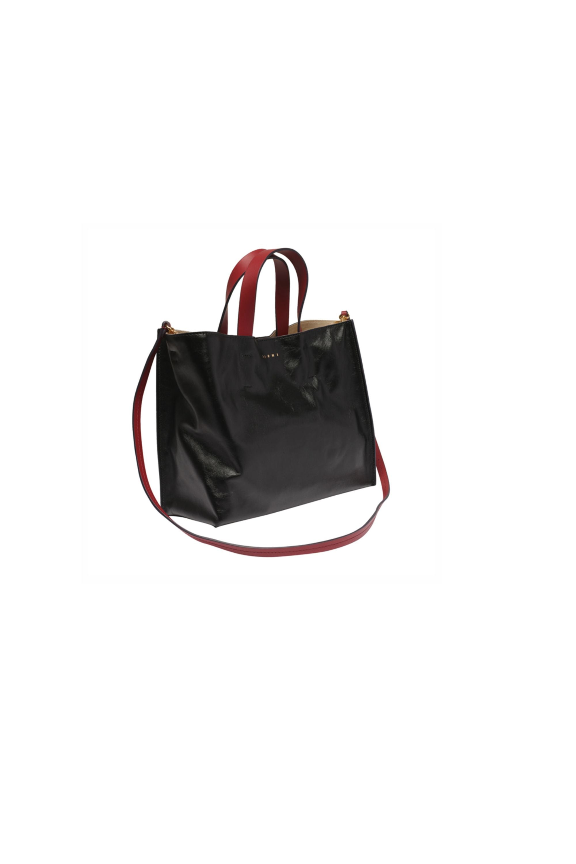 Marni Borsa Museo Soft con Logo nera vista laterale