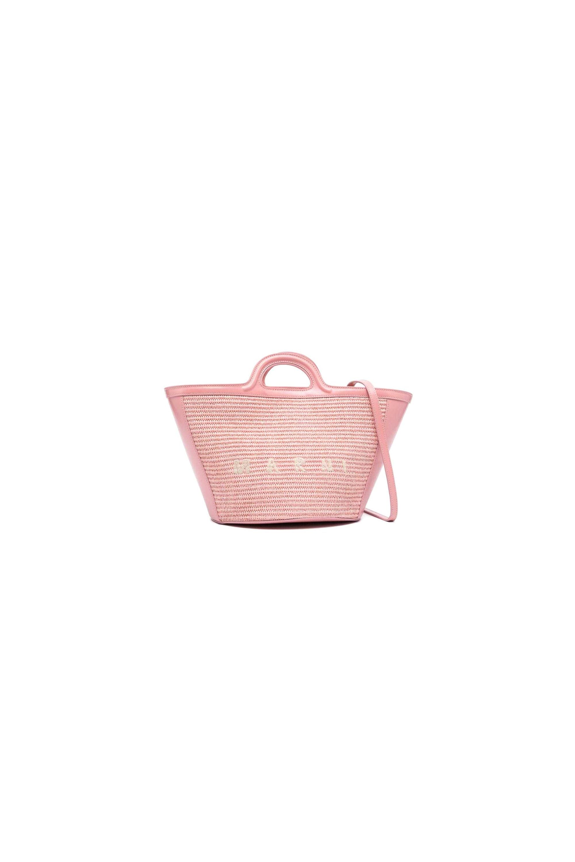 Marni Borsa Piccola Intrecciata Tropicalia rosa vista frontale