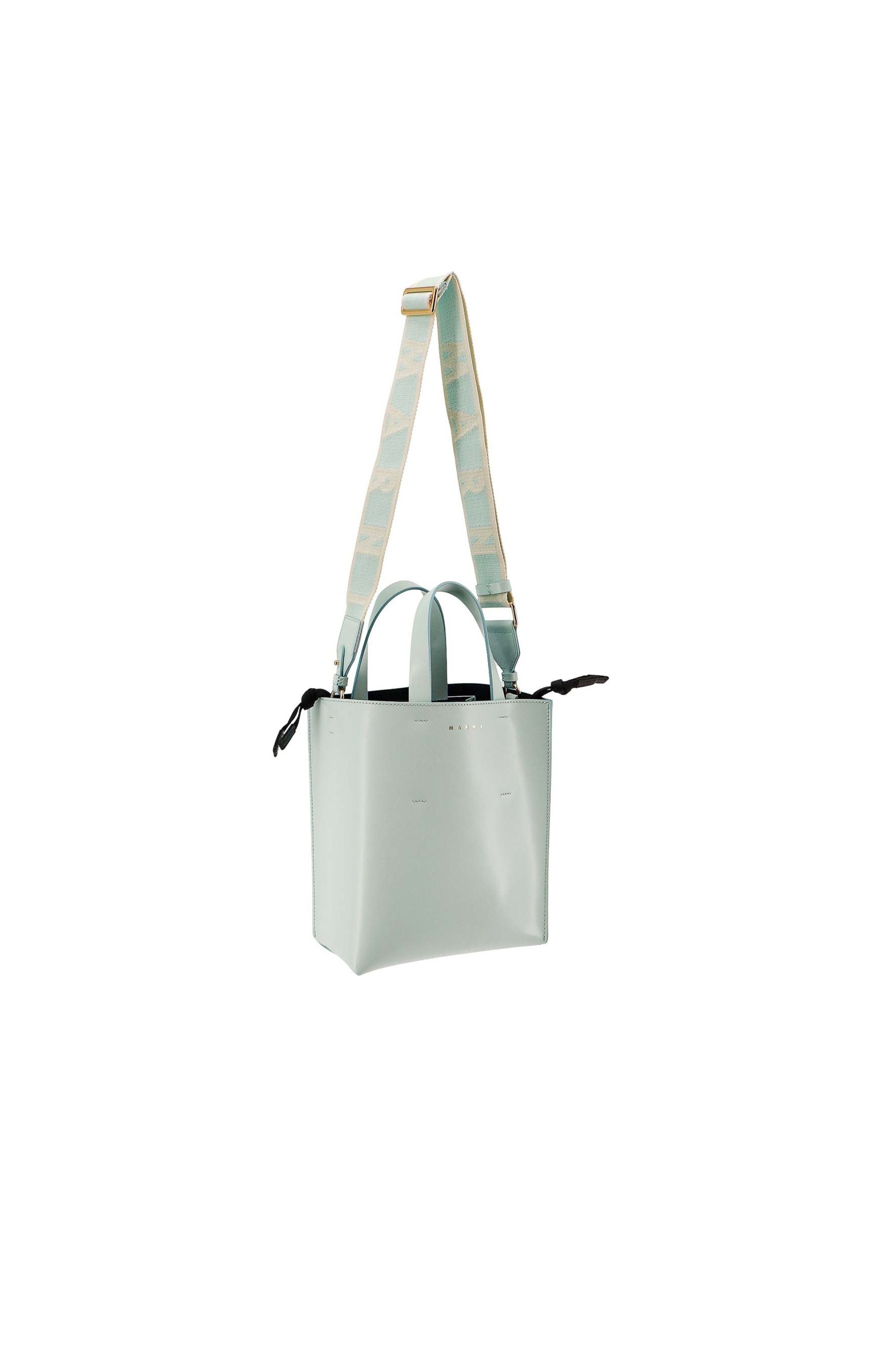 Marni Borsa a mano in pelle con Stampa Logo intera