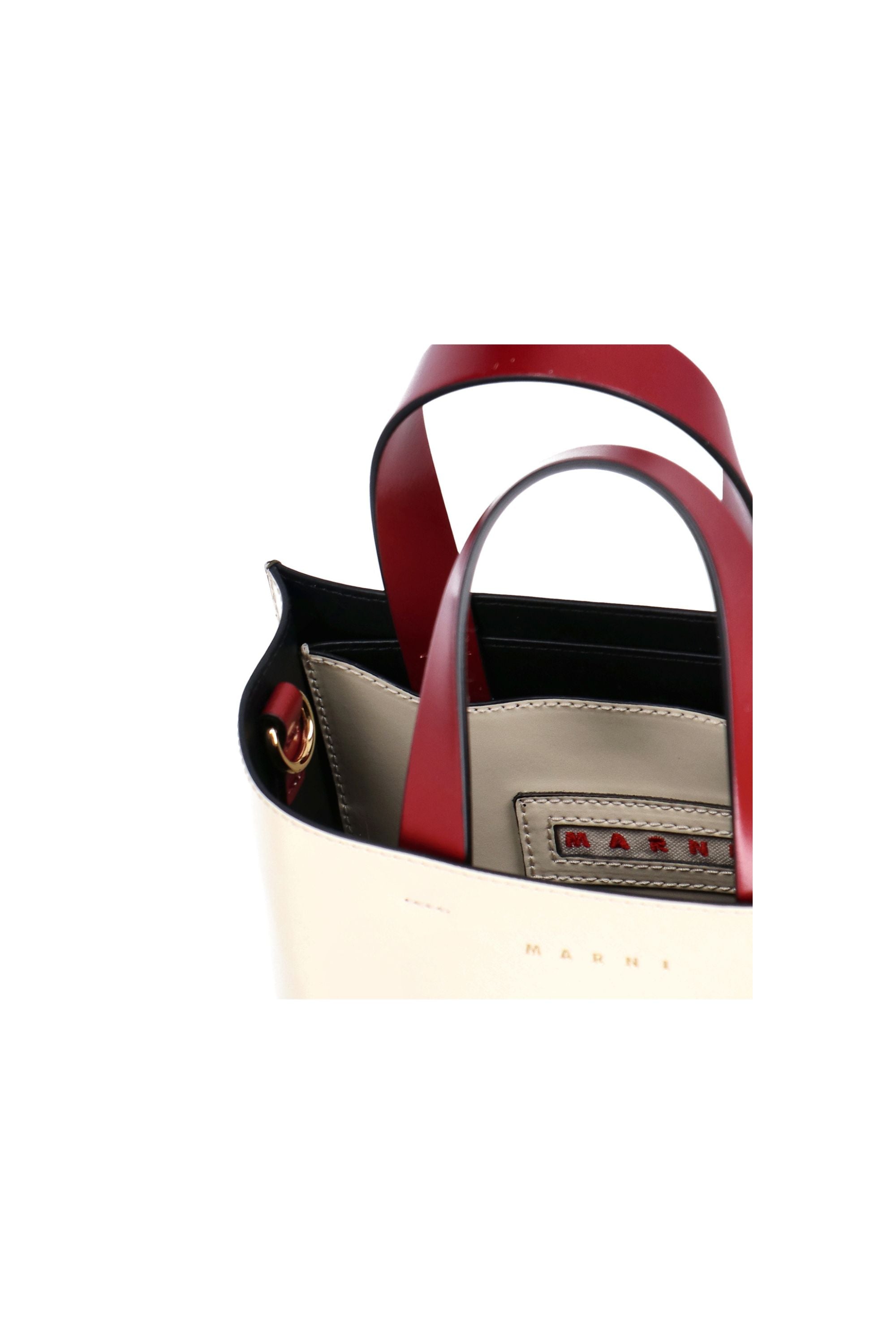 Marni Borsa a mano in pelle con Stampa Logo zoom