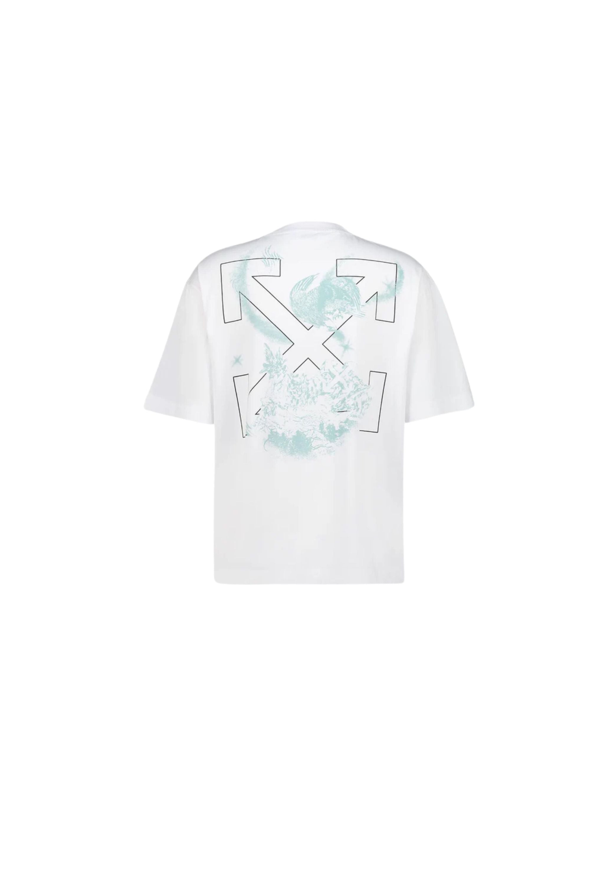Off-White T-shirt Moon S/S Skate bianca vista retro