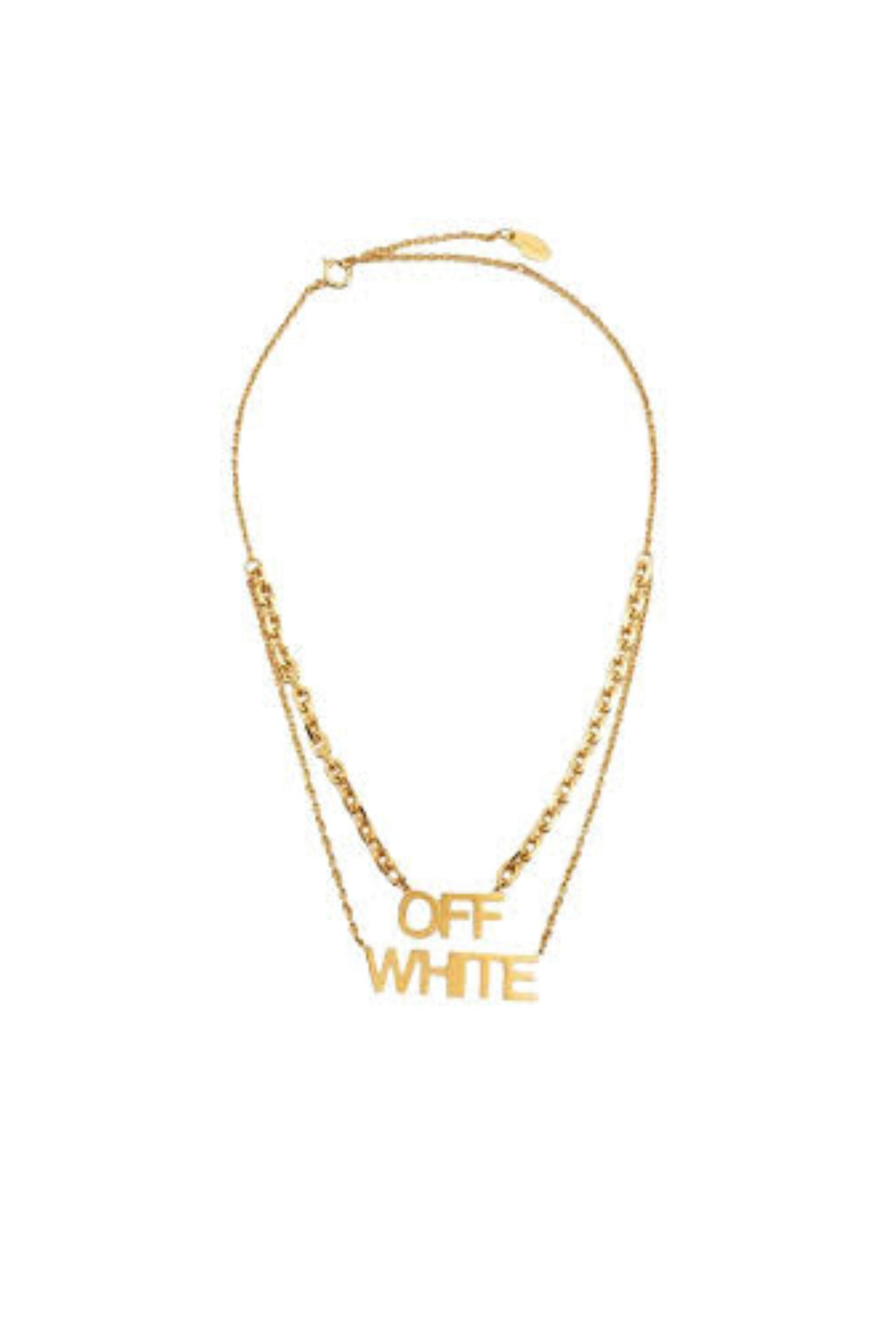 Off White Collana Pendente con Logo vista frontale