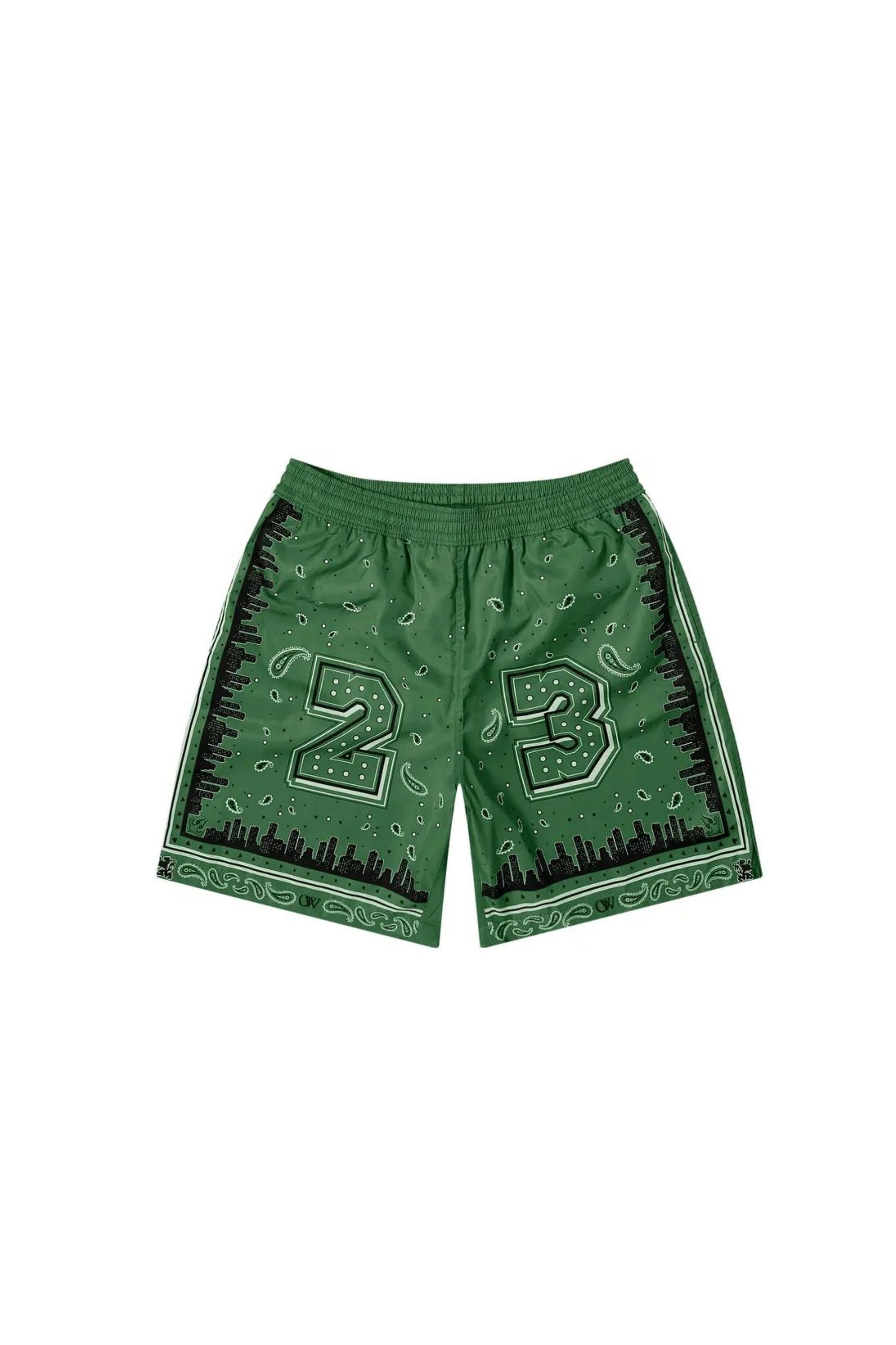 Off White Costume con stampa Bandana verde vista frontale