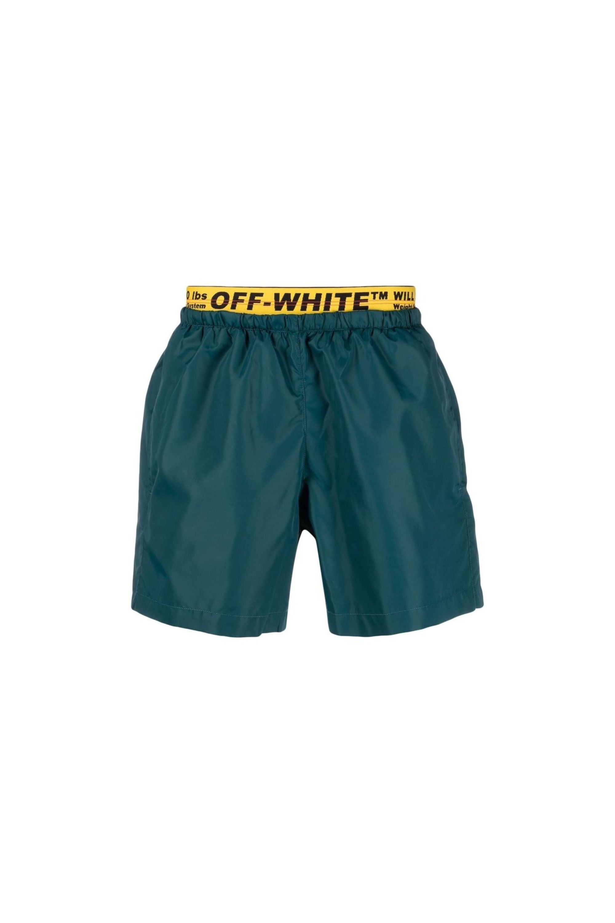 Off White Costume da Bagno industrial con Logo vista laterale