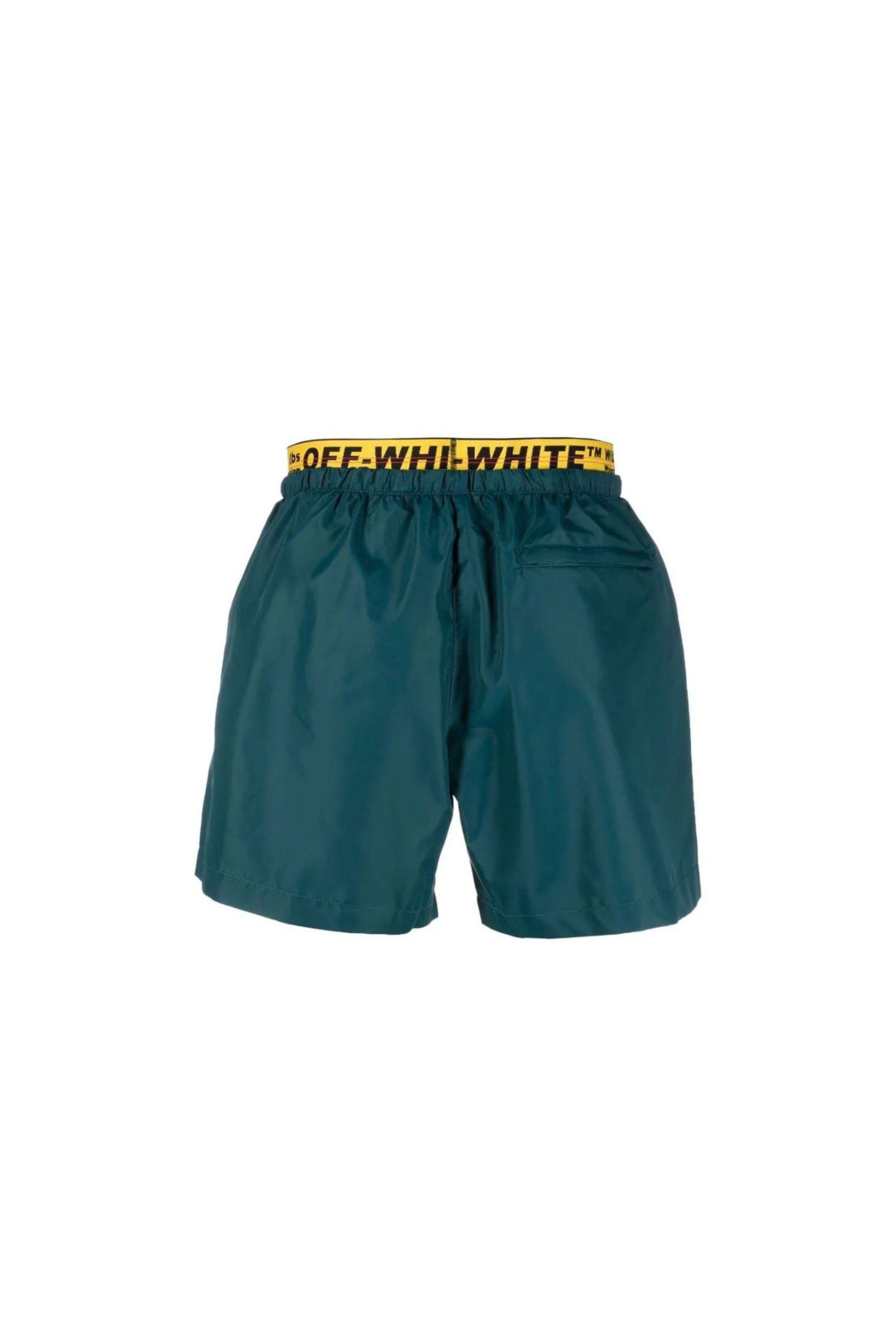 Off White Costume da Bagno industrial con Logo vista retro