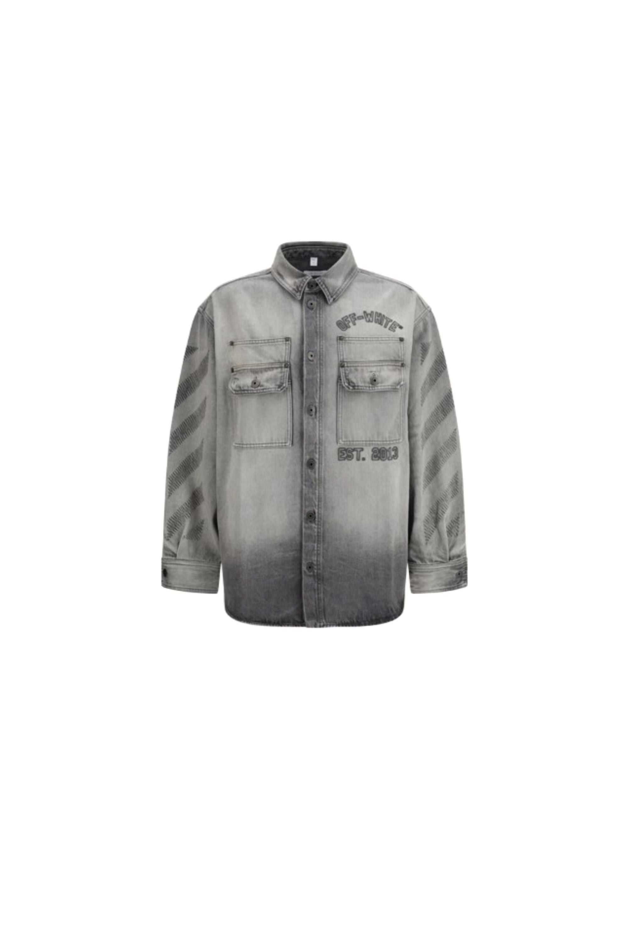 Off White Giacca-Camicia con Ricamo vista frontale