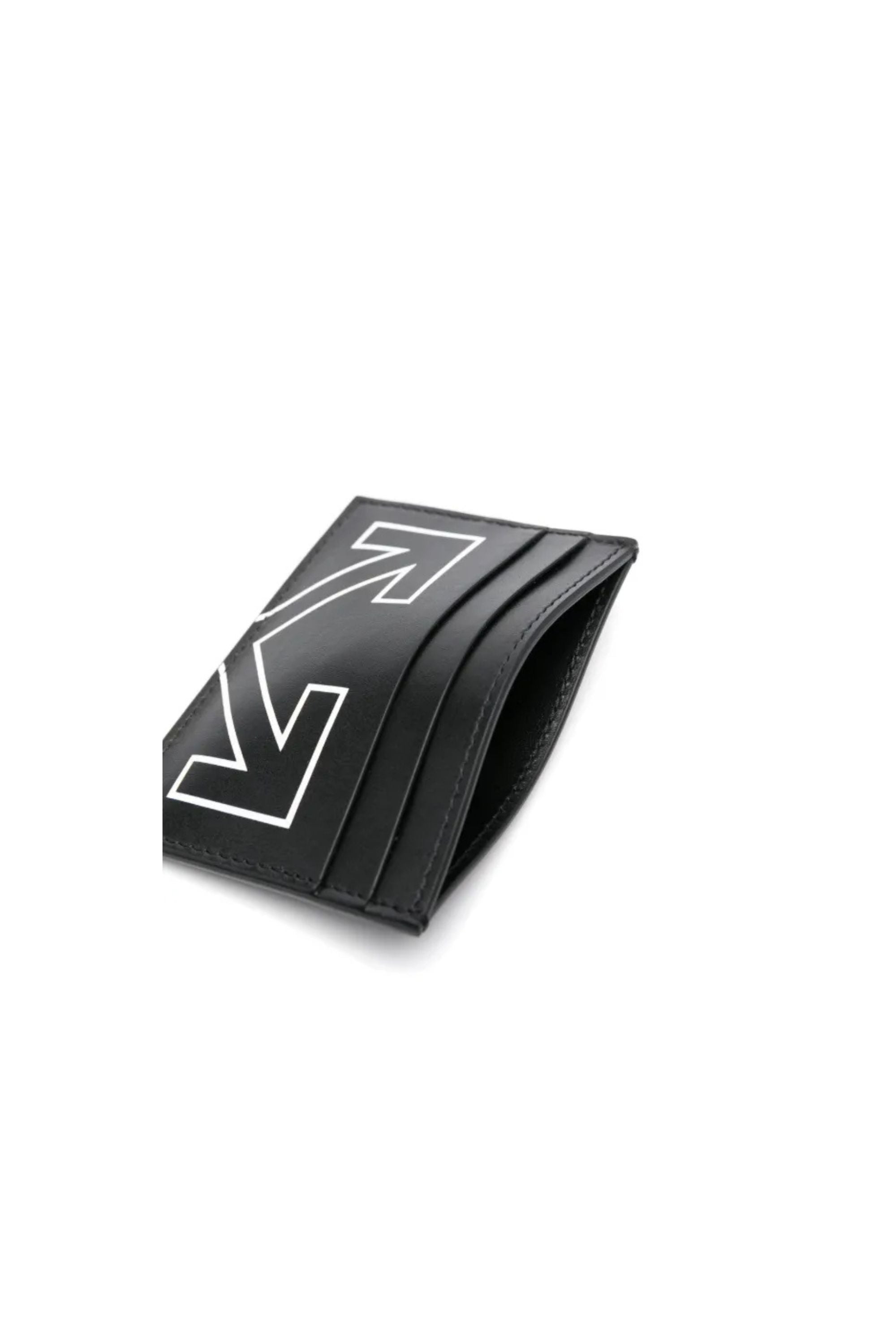 Off White Portacarte con Logo Heritage vista laterale