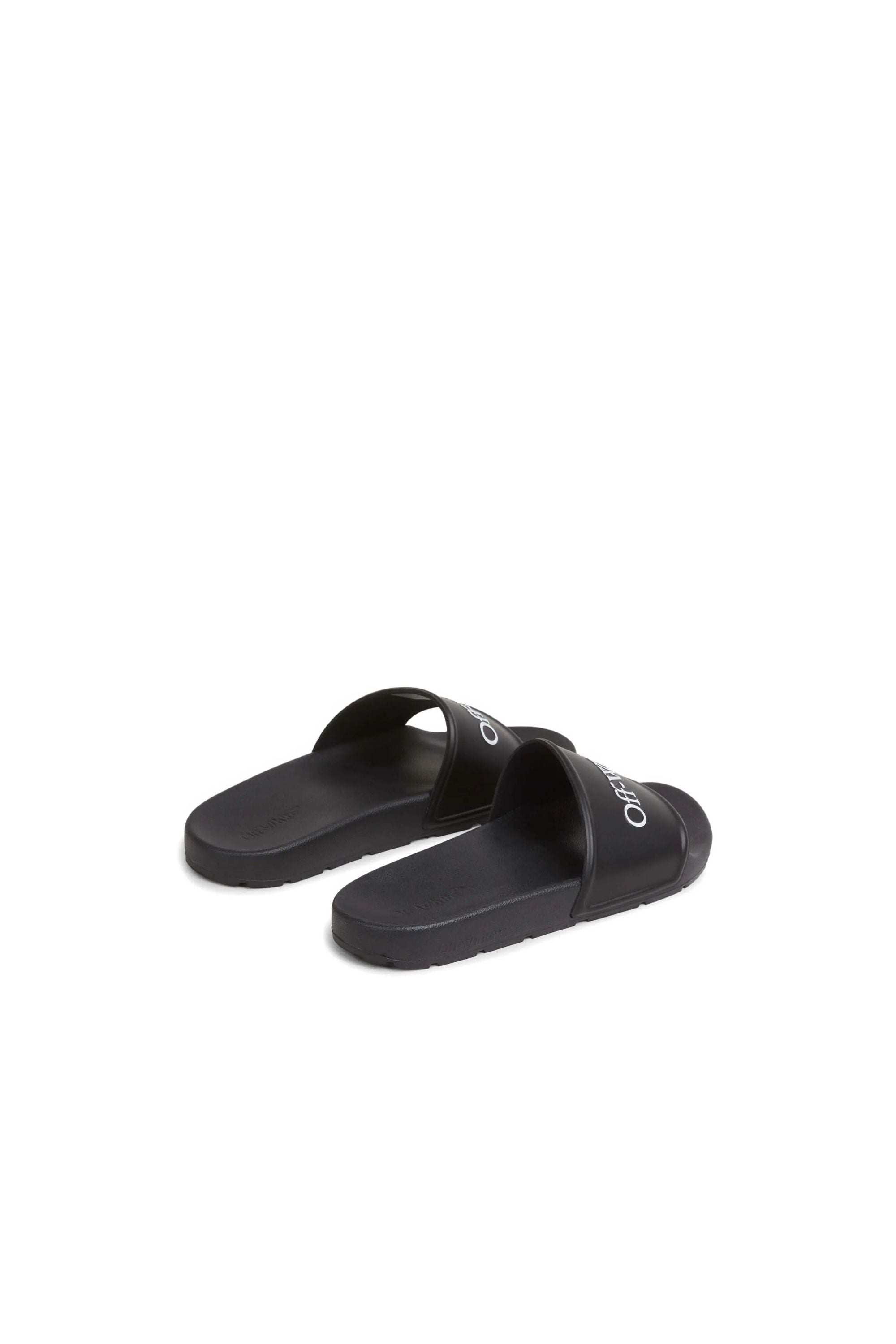 Off White Sandali Slides Bookish con Logo vista retro