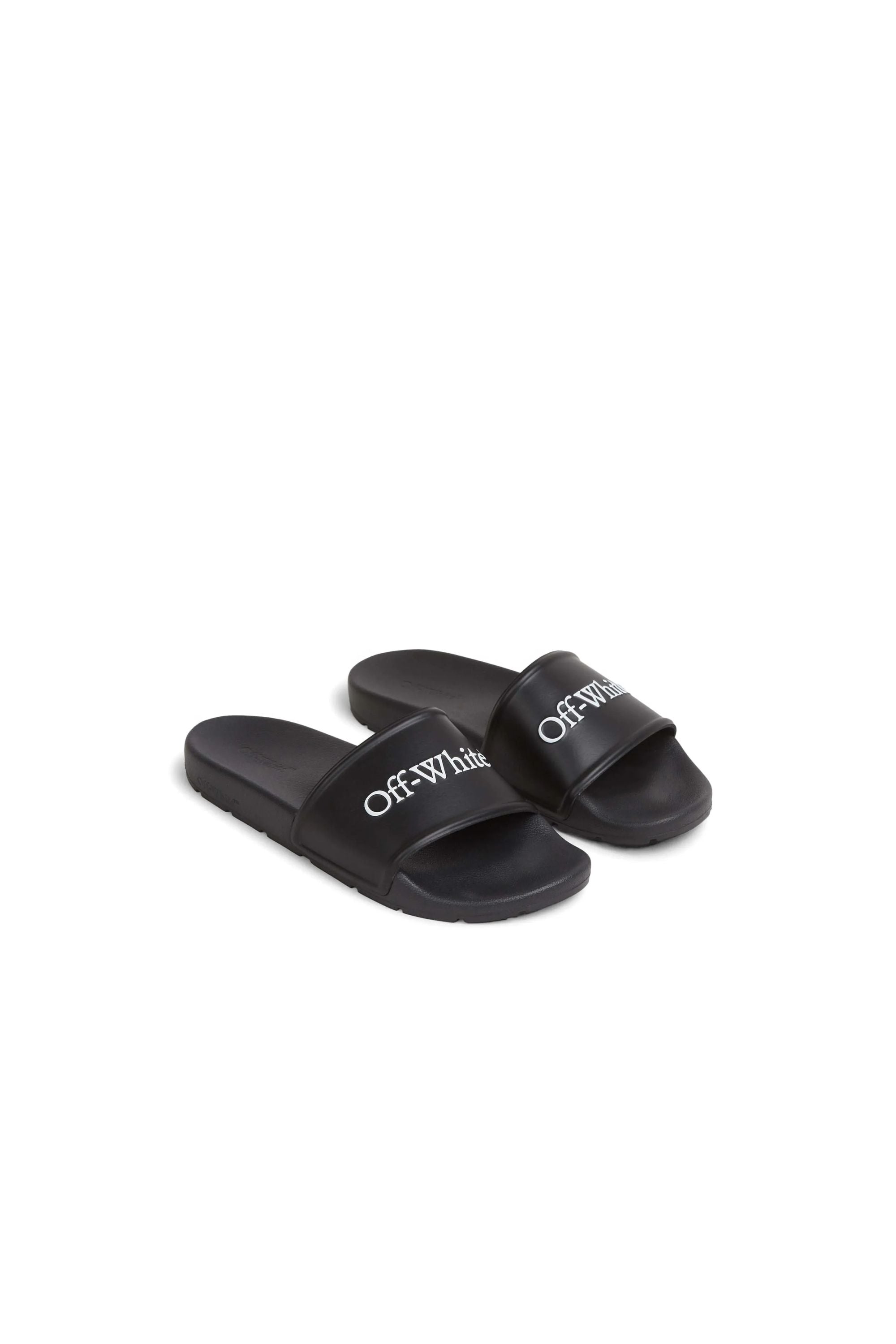 Off White Sandali Slides Bookish con Logo vista trequarti