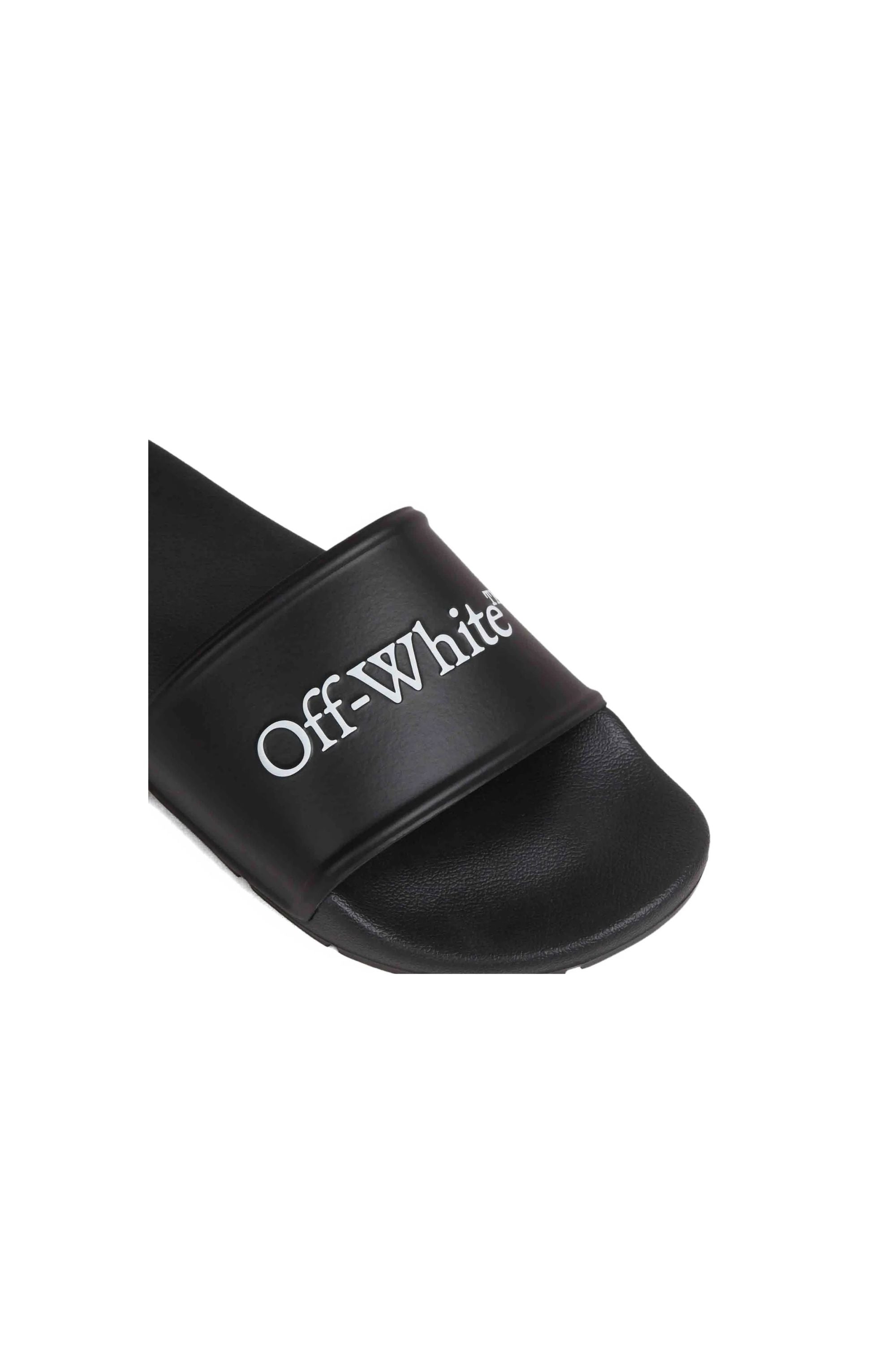 Off White Sandali Slides Bookish con Logo zoom