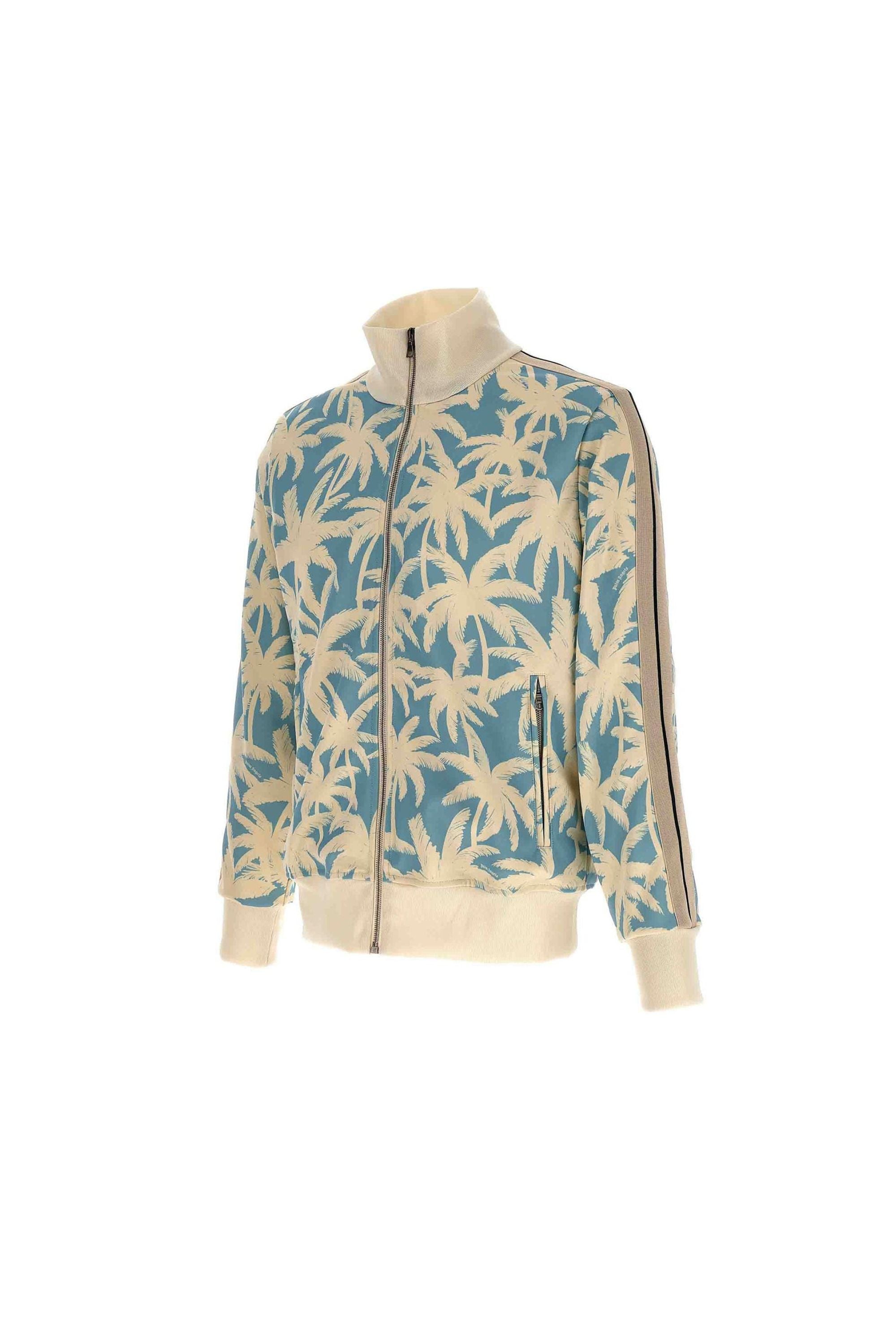 Palm Angels Felpa Zip con Stampa All-Over vista laterale