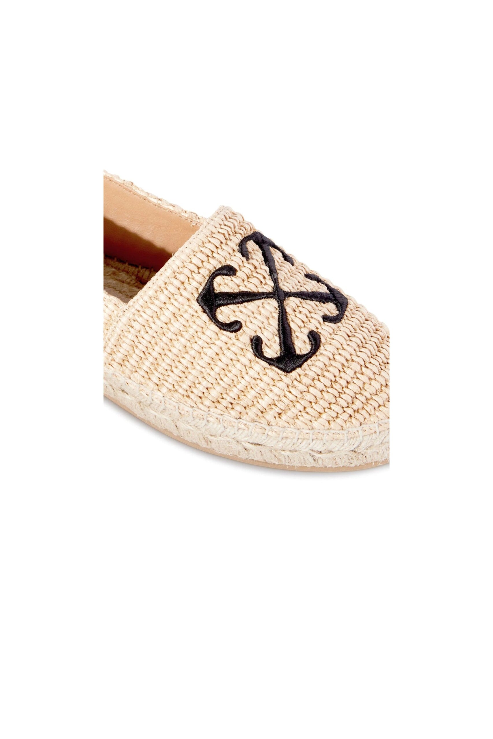Off White Espadrillas in Rafia con Logo zoom