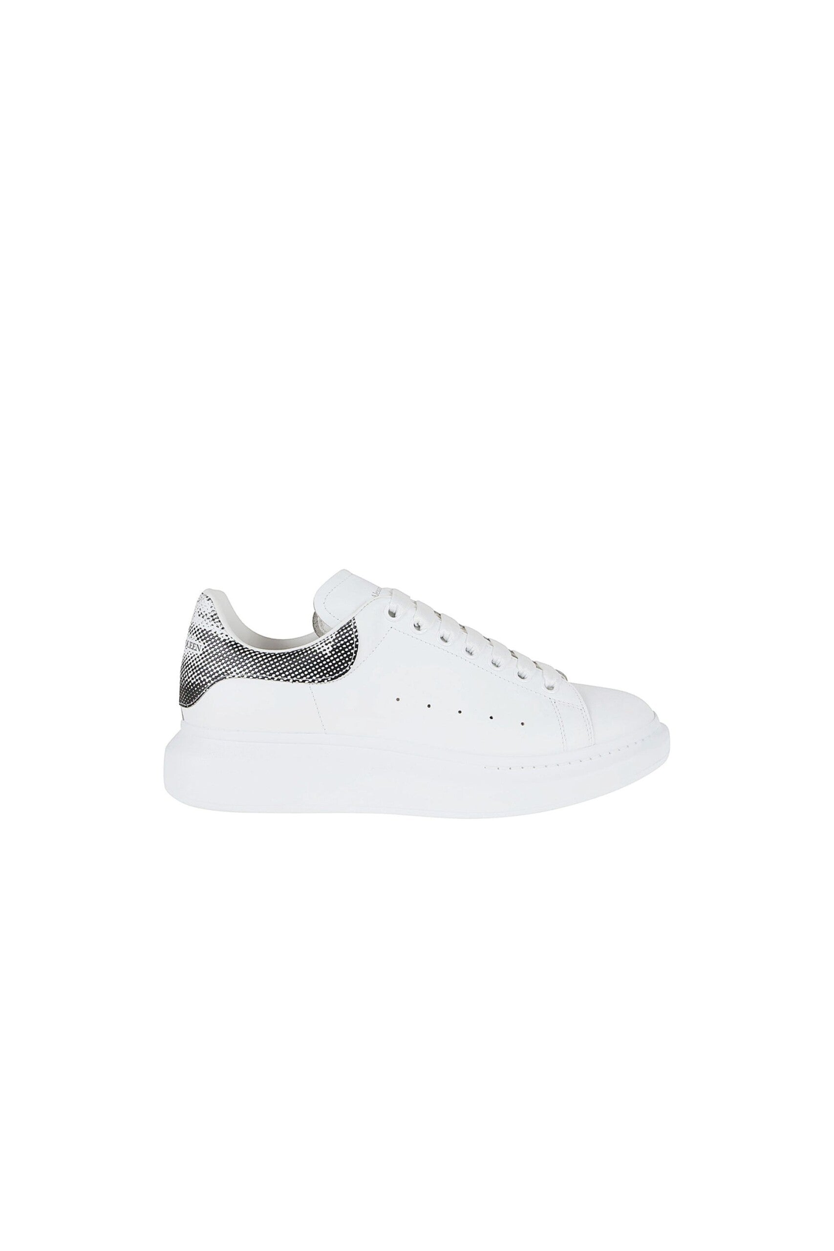 Alexander Mcqueen Sneakers Ovesize in Pelle bianche grigie vista latersle