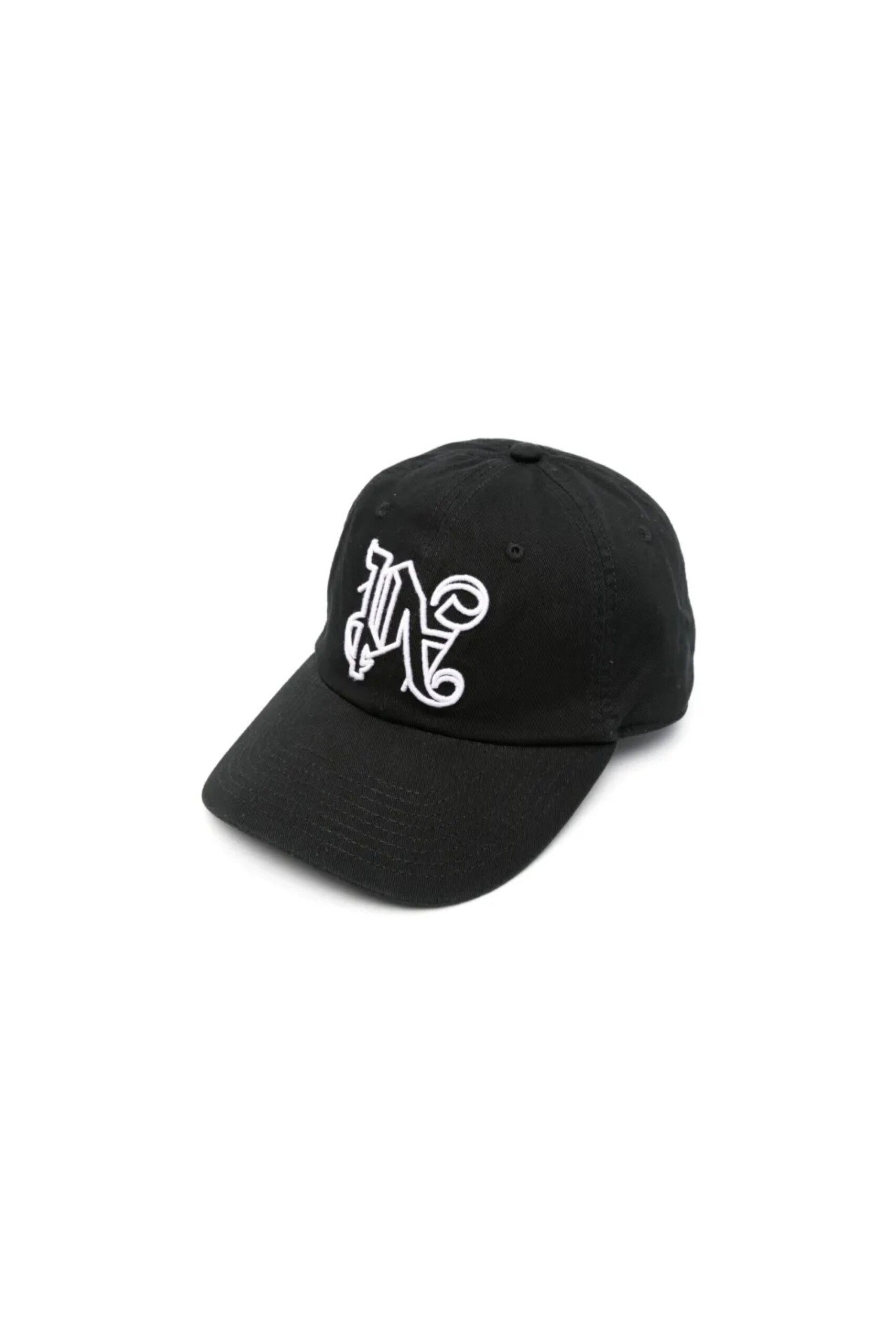Palm Angels Cappello con Monogramma nero vista trequarti