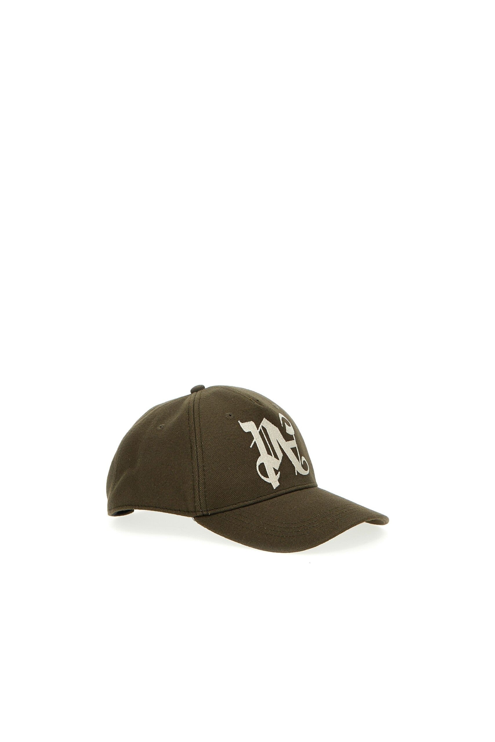 Palm Angels Cappello con Monogramma marrona vista laterale