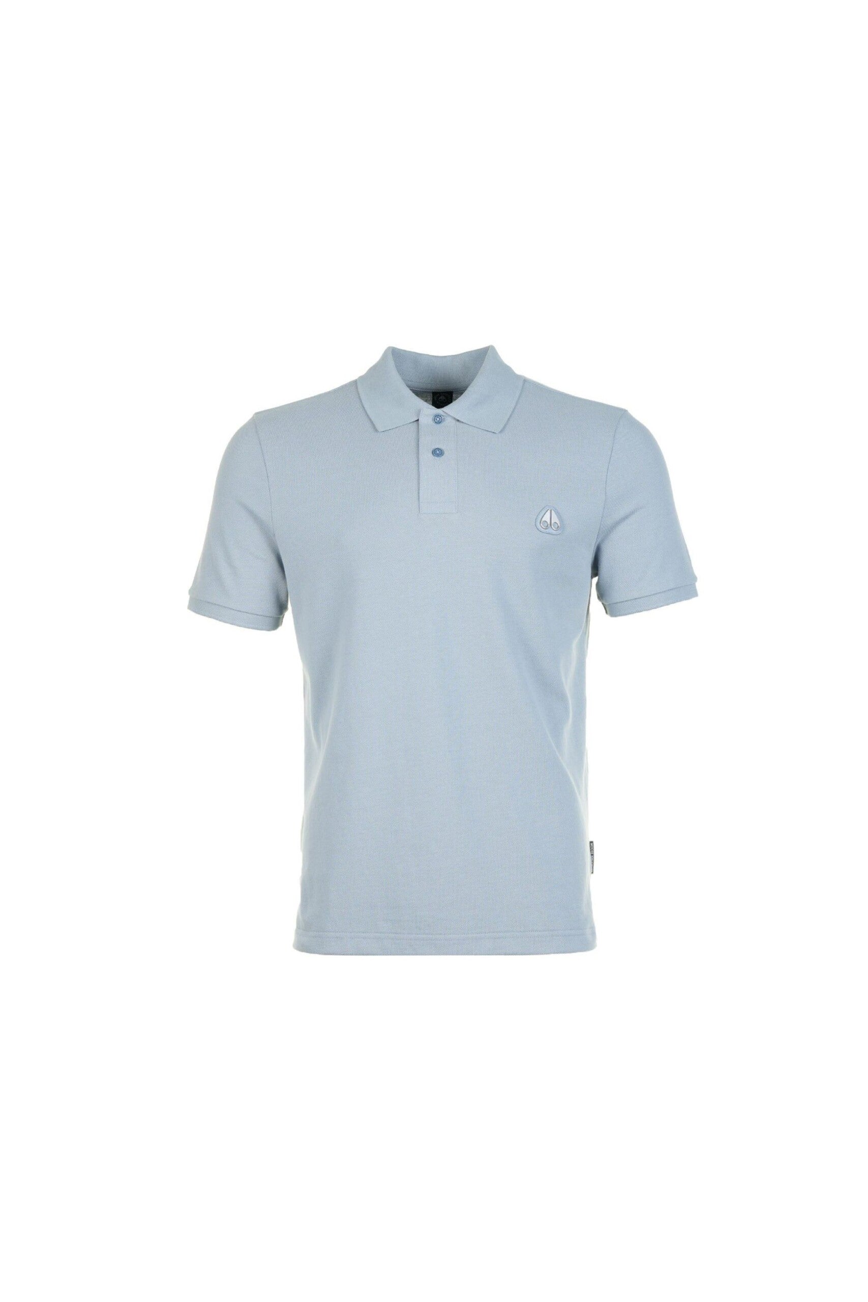 Moose Knuckles Polo con Ricamo azzurra vista frontale