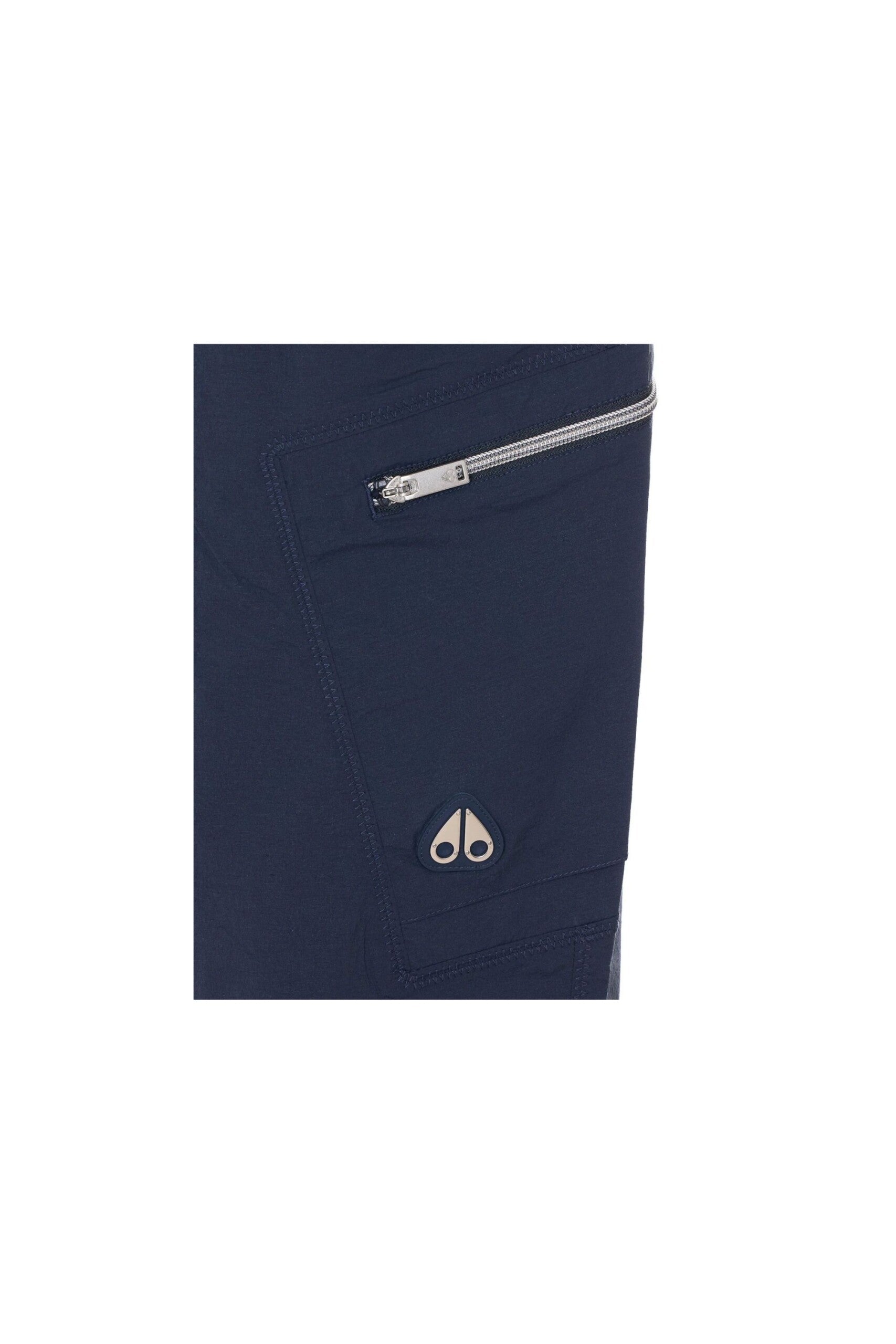 Moose Knuckles Shorts Tristan blu navy zoom logo