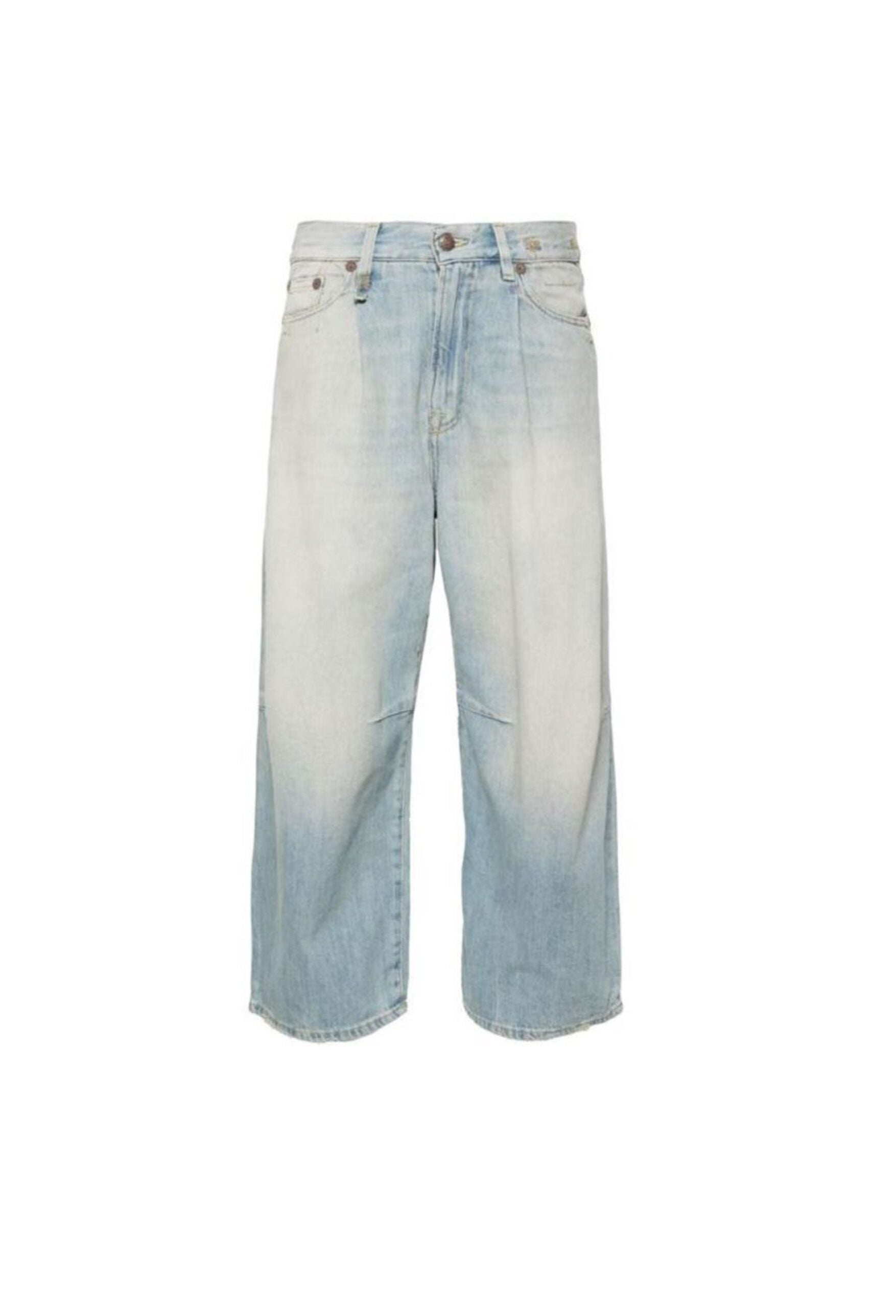R13 Cropped-Jeans mit weitem Bein