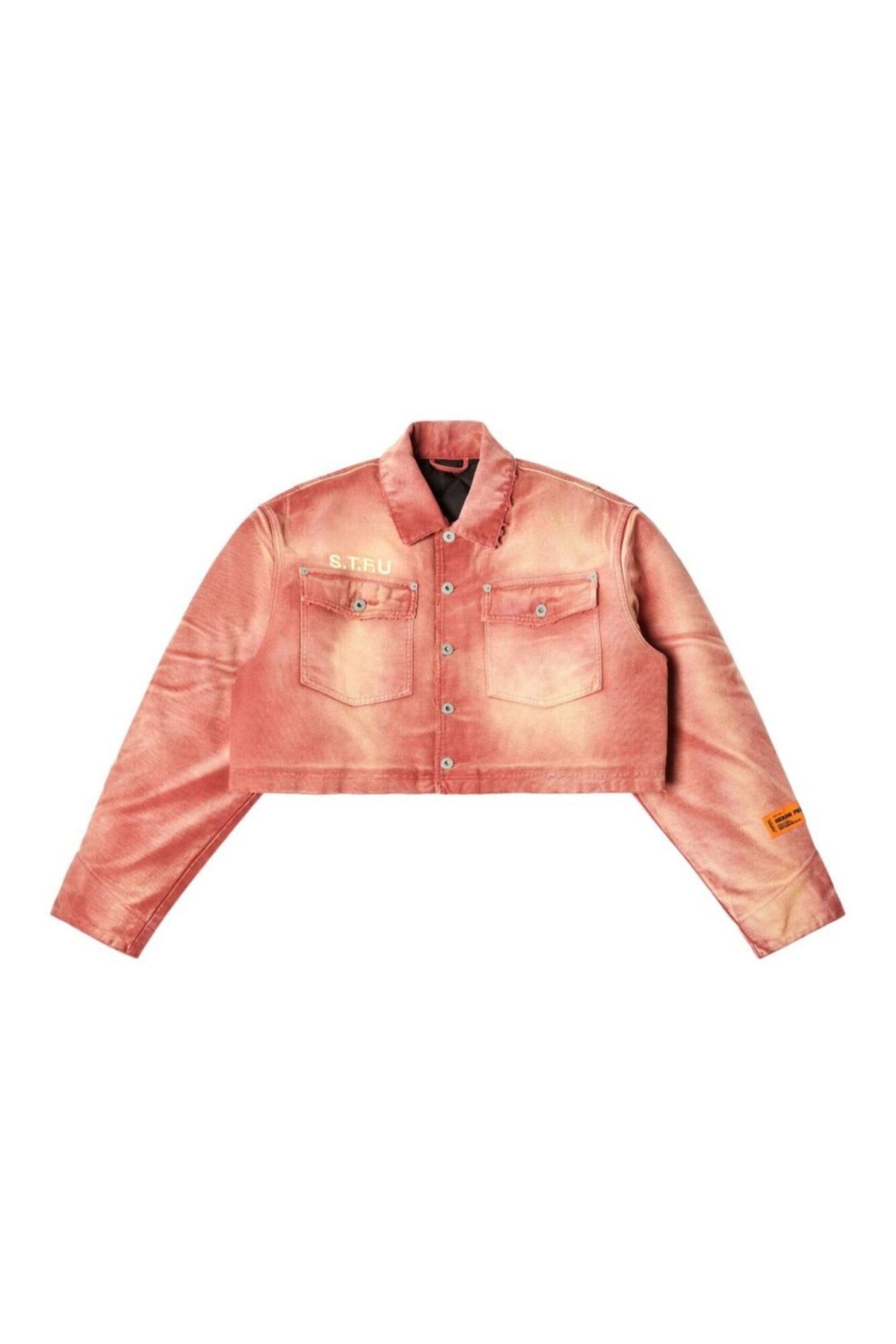 Heron Preston Distressed Canvas Jacket Red-1