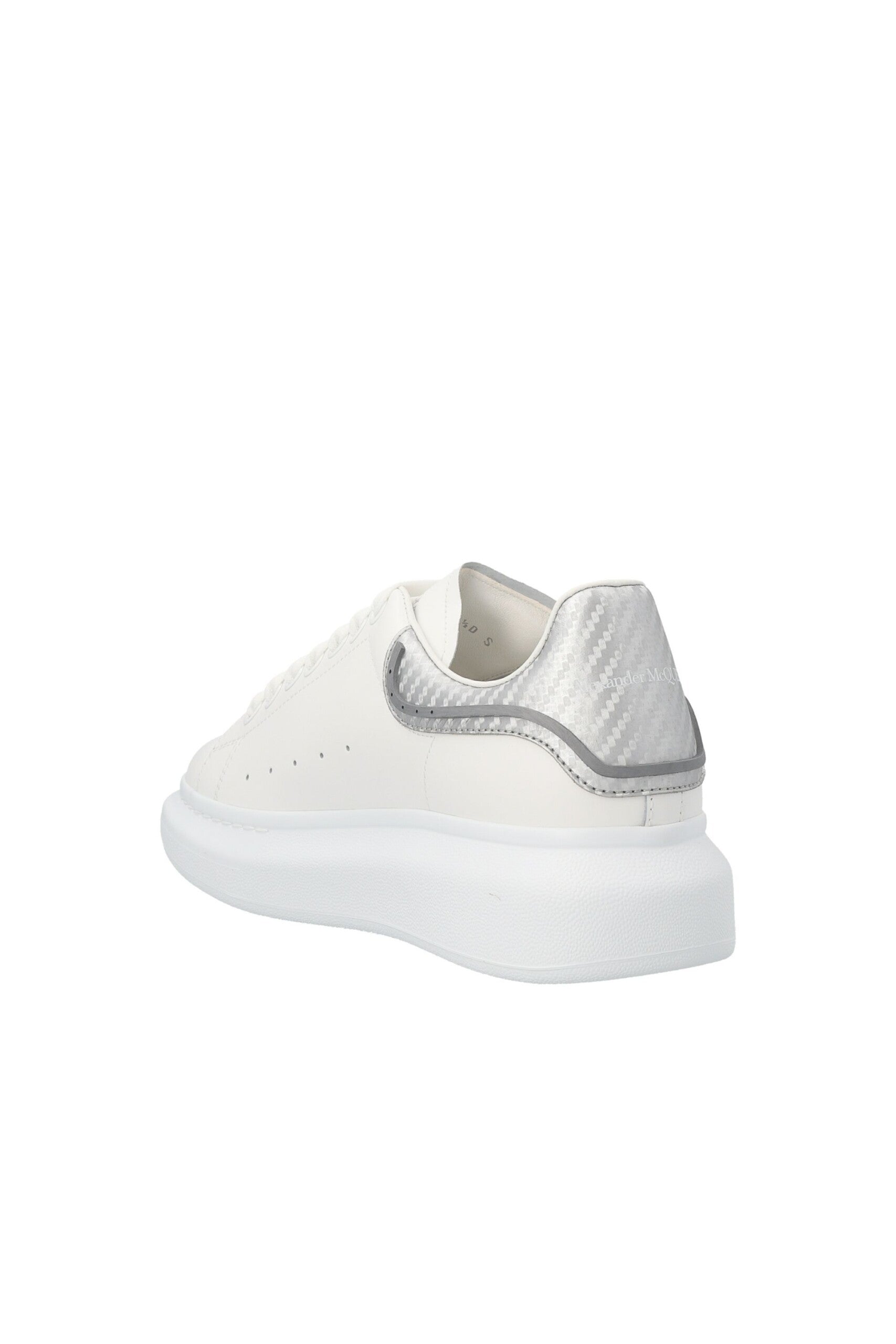 Alexander Mcqueen Sneakers Ovesize in Pelle silver vista trequarti
