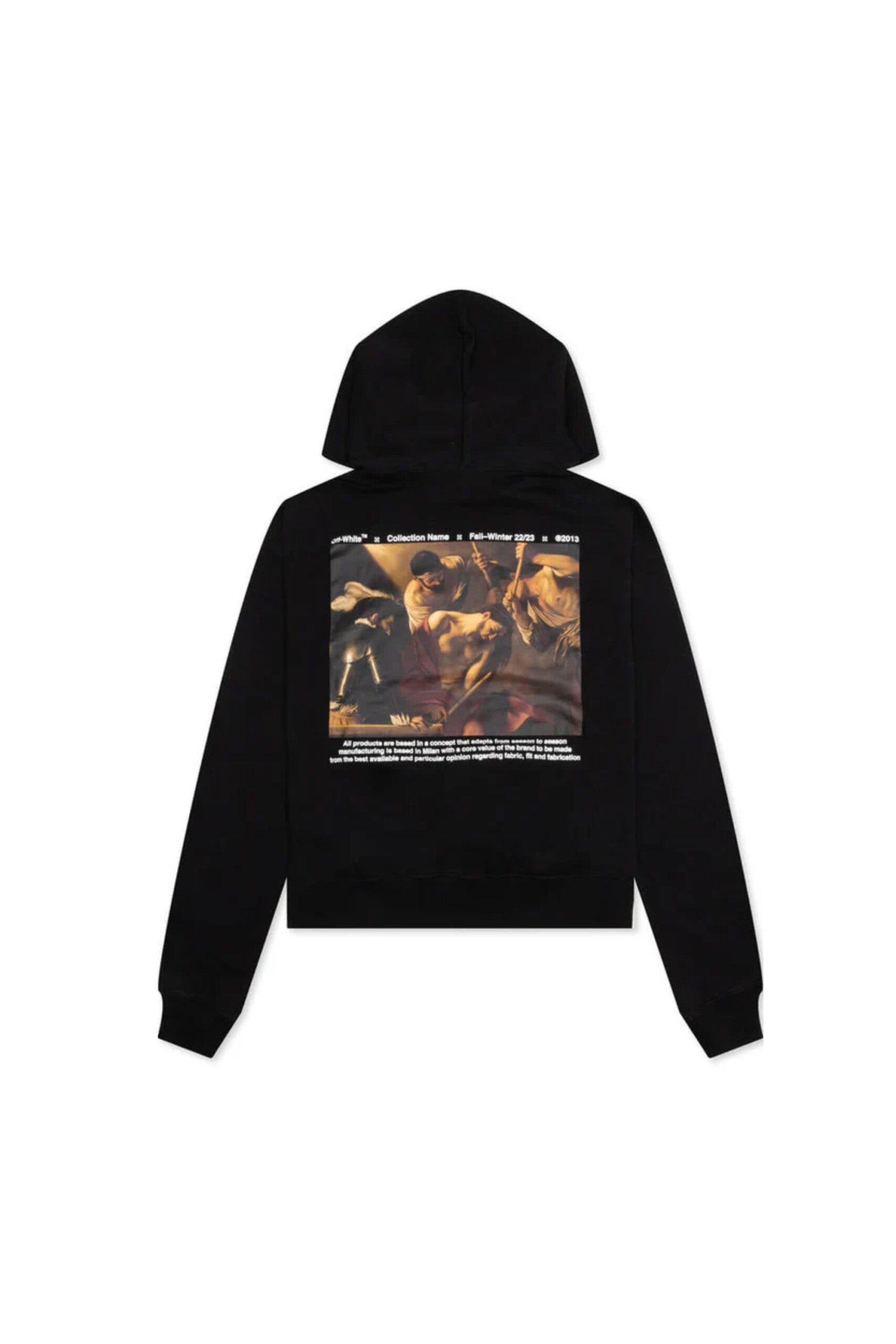 Off White Felpa Logo con stampa Caravaggio vista retro