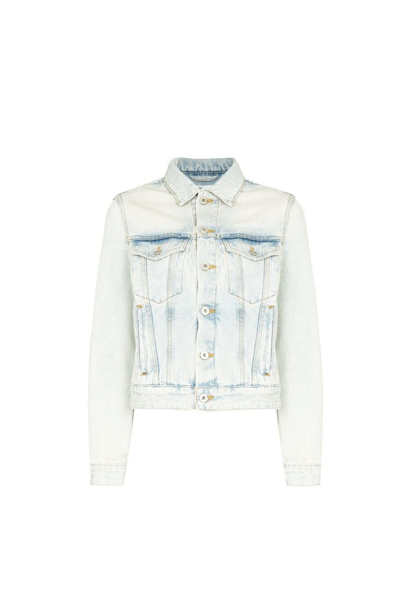 Off White Giacca Denim Diag Con Logo-1