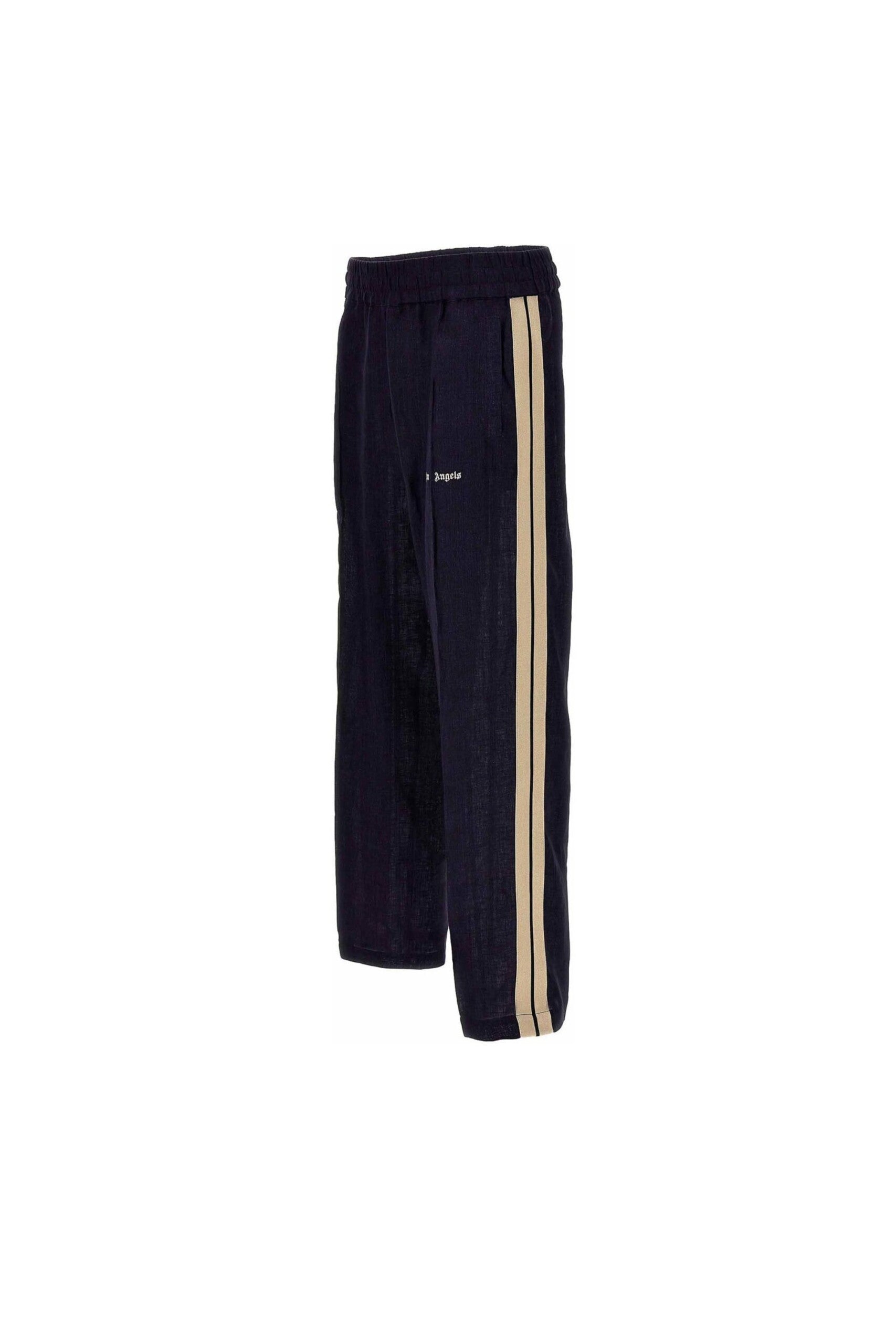 Palm Angels Joggers in Lino con Logo vista laterale