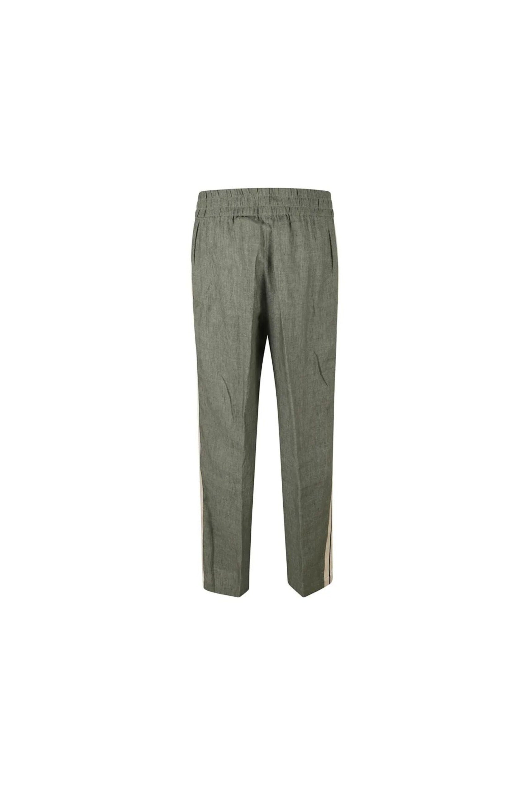 Palm Angels Joggers in Lino con Logo verde vista retro