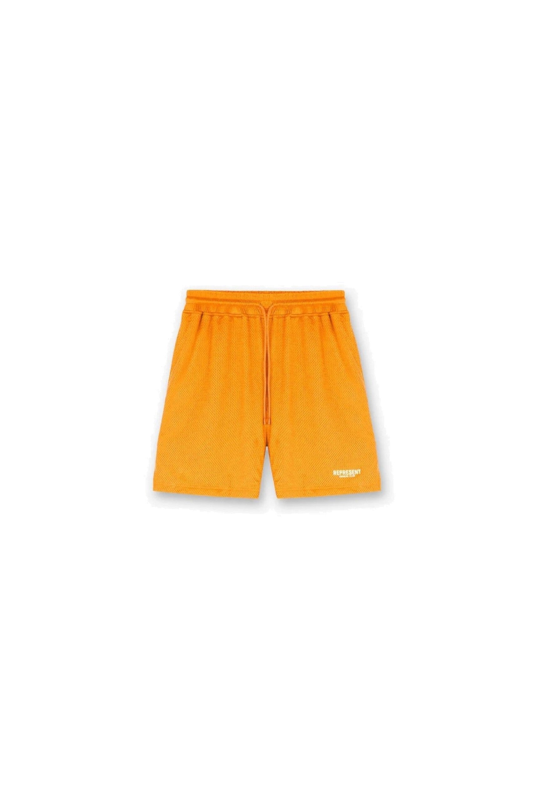 Represent Shorts con Logo Owners Club Mesh arancioni vista frontale