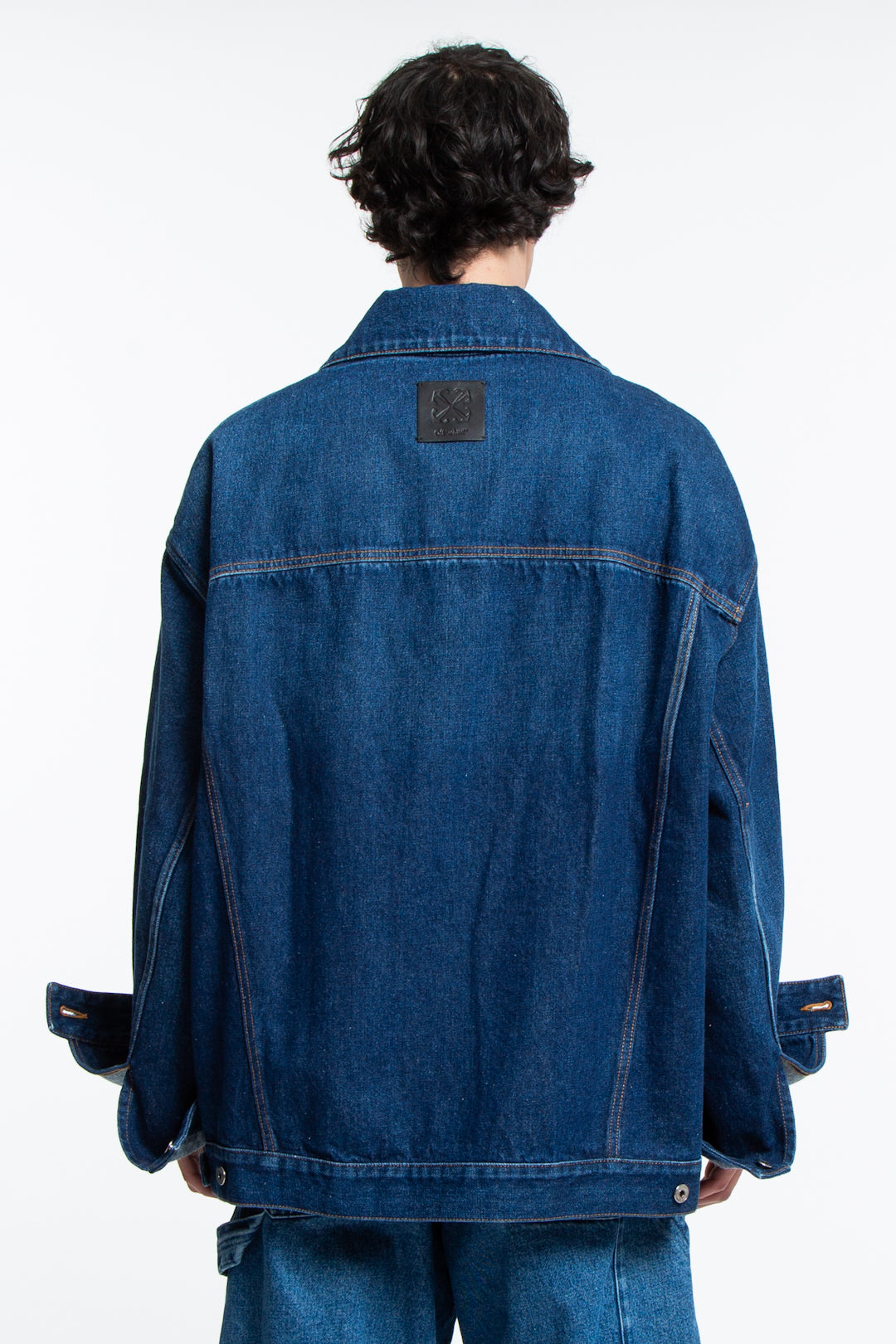 Off White Giacca Arrow In Denim Di Cotone-4