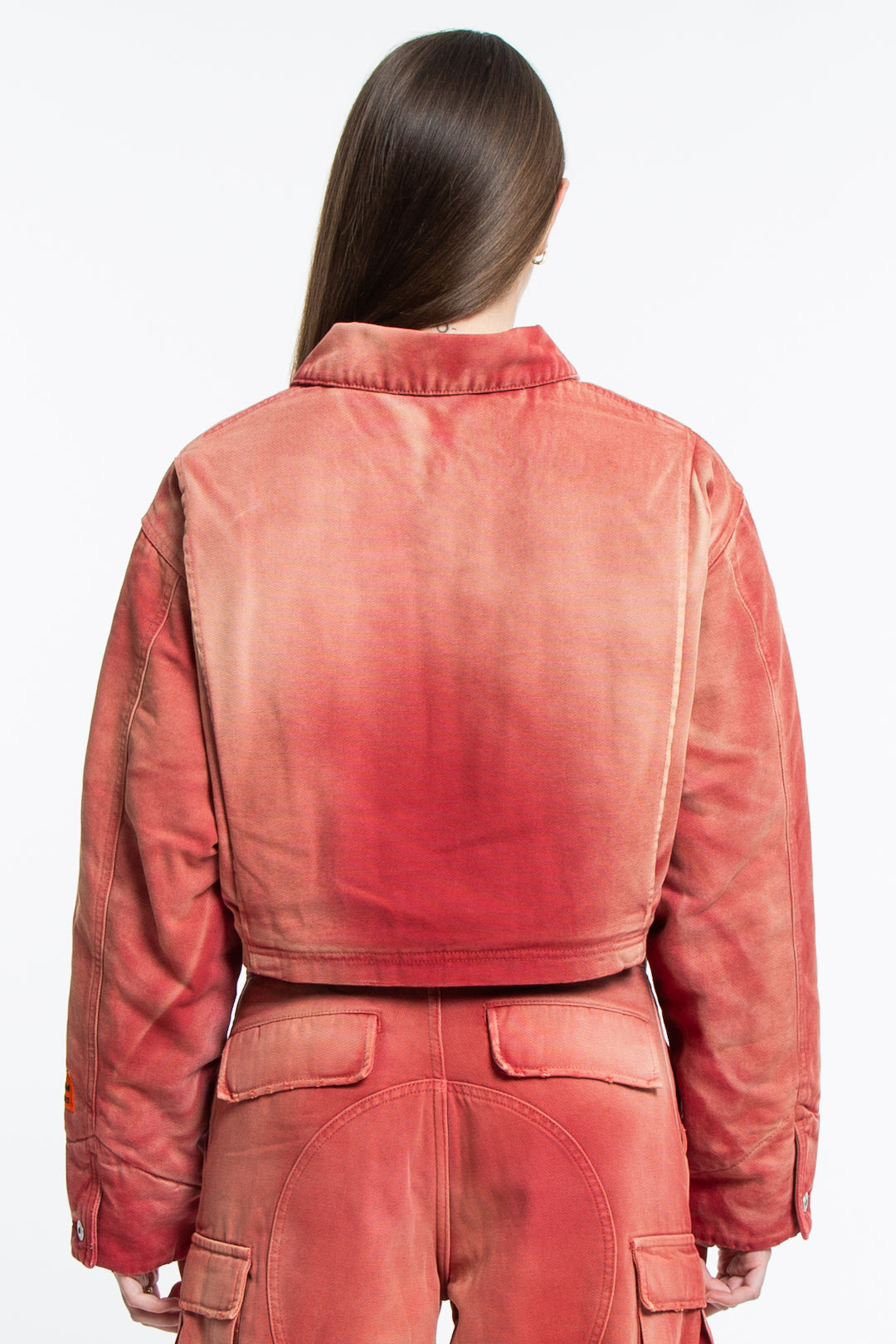 Heron Preston Distressed Canvas Jacket Red-4