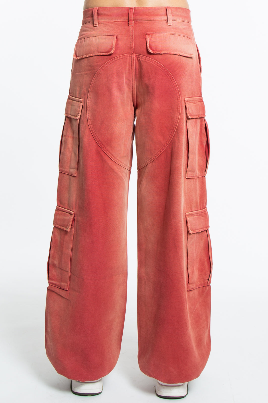 Heron Preston Distressed Canvas Pants Red-3